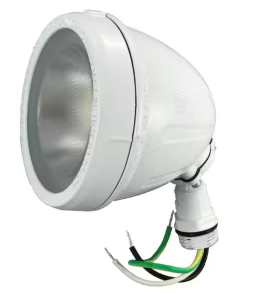  Commercial Electric 14-Watt Hardwired White LED Landscape Flood Light Metal Spot Light, 1100 Lumens