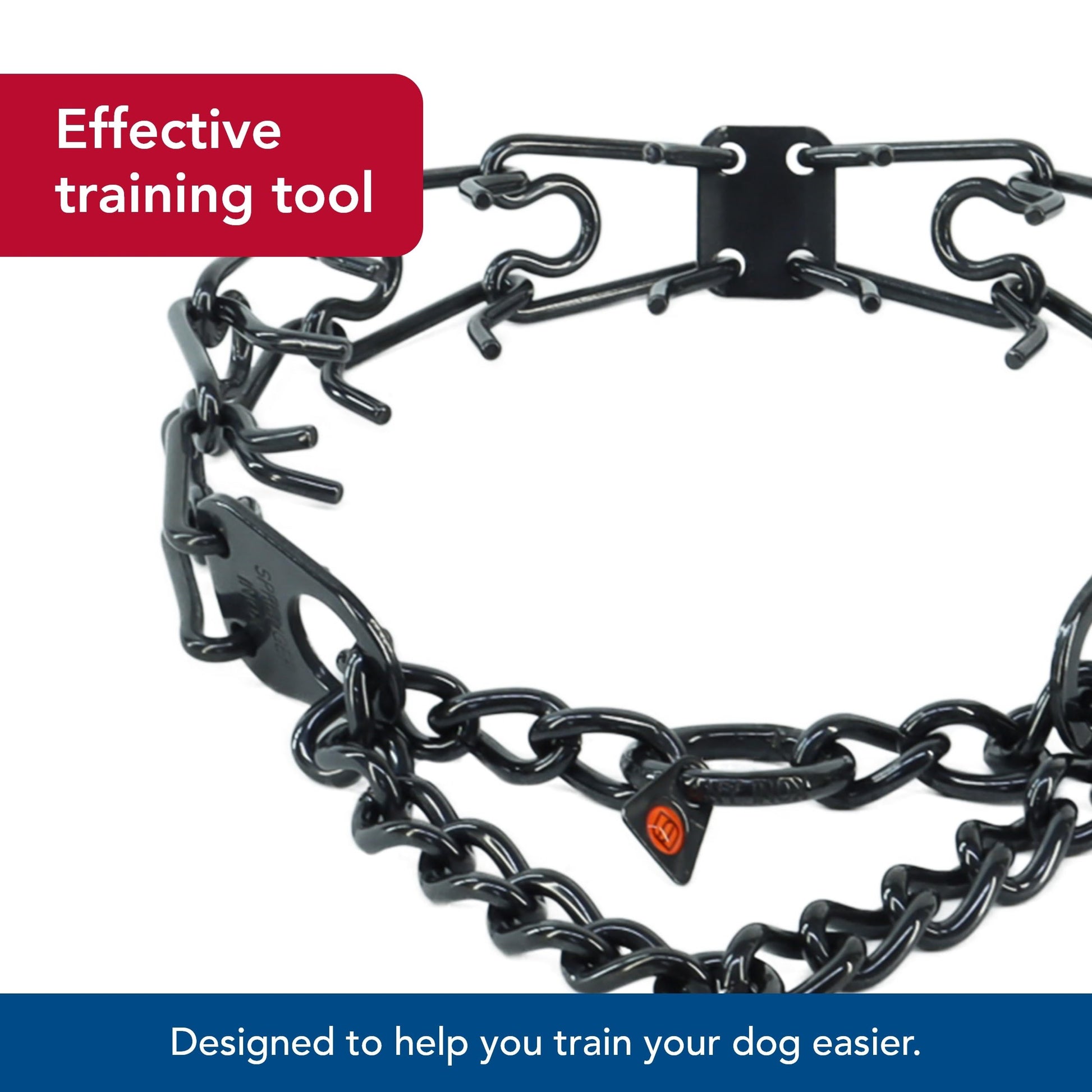 Herm Sprenger - Stainless Steel Ultra-Plus Prong Dog Training Collar - Black - 3.25 mm x 18" Neck Size; 22" Chain Length