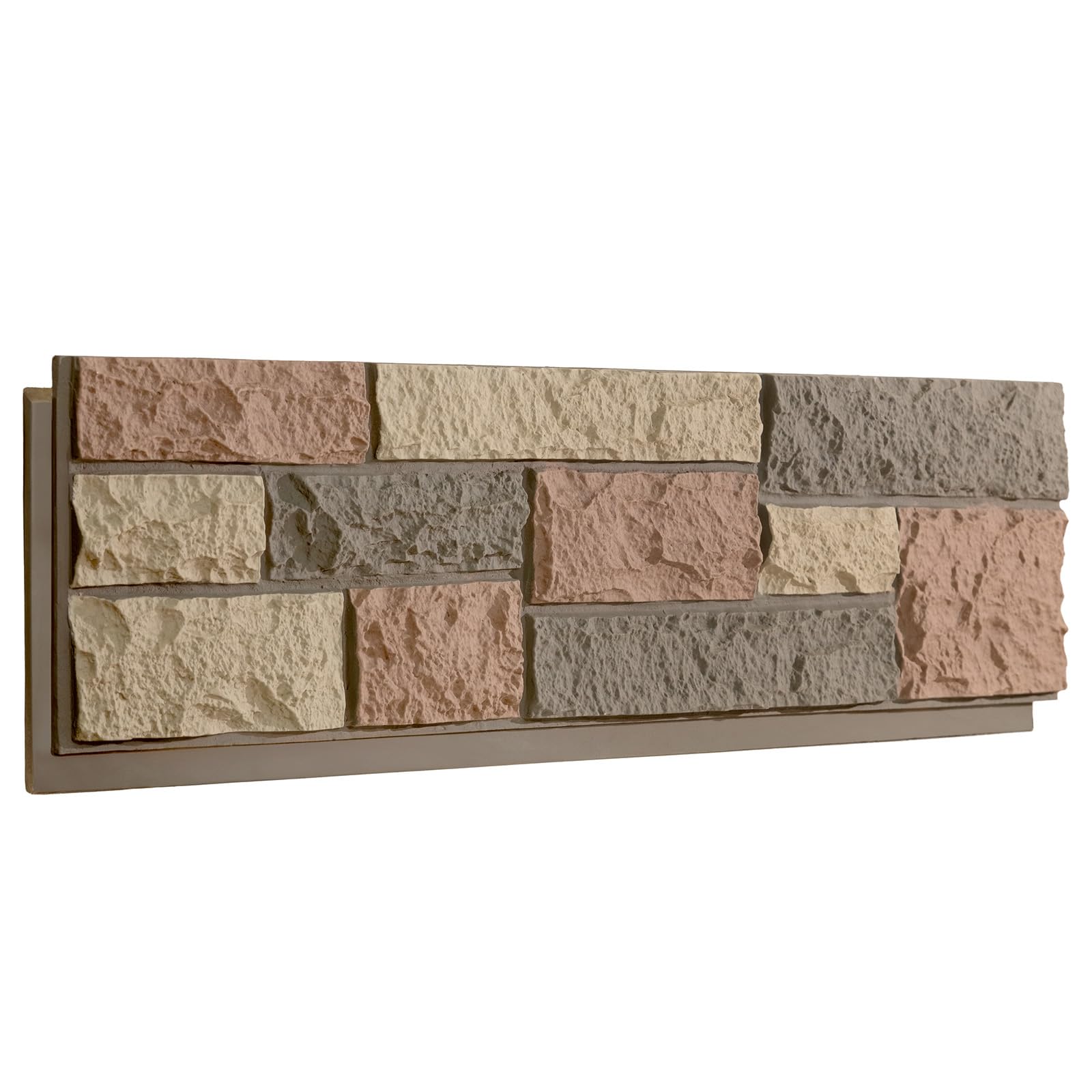 Brakki Faux Brick Wall Panels, 1-Pack 3D Stone Veneer 44.88"x11.81"x1.18", High-Density PU Faux Stone Wall Panel for Exterior and Interior Decor, Easy to Cut, Cognac Brown