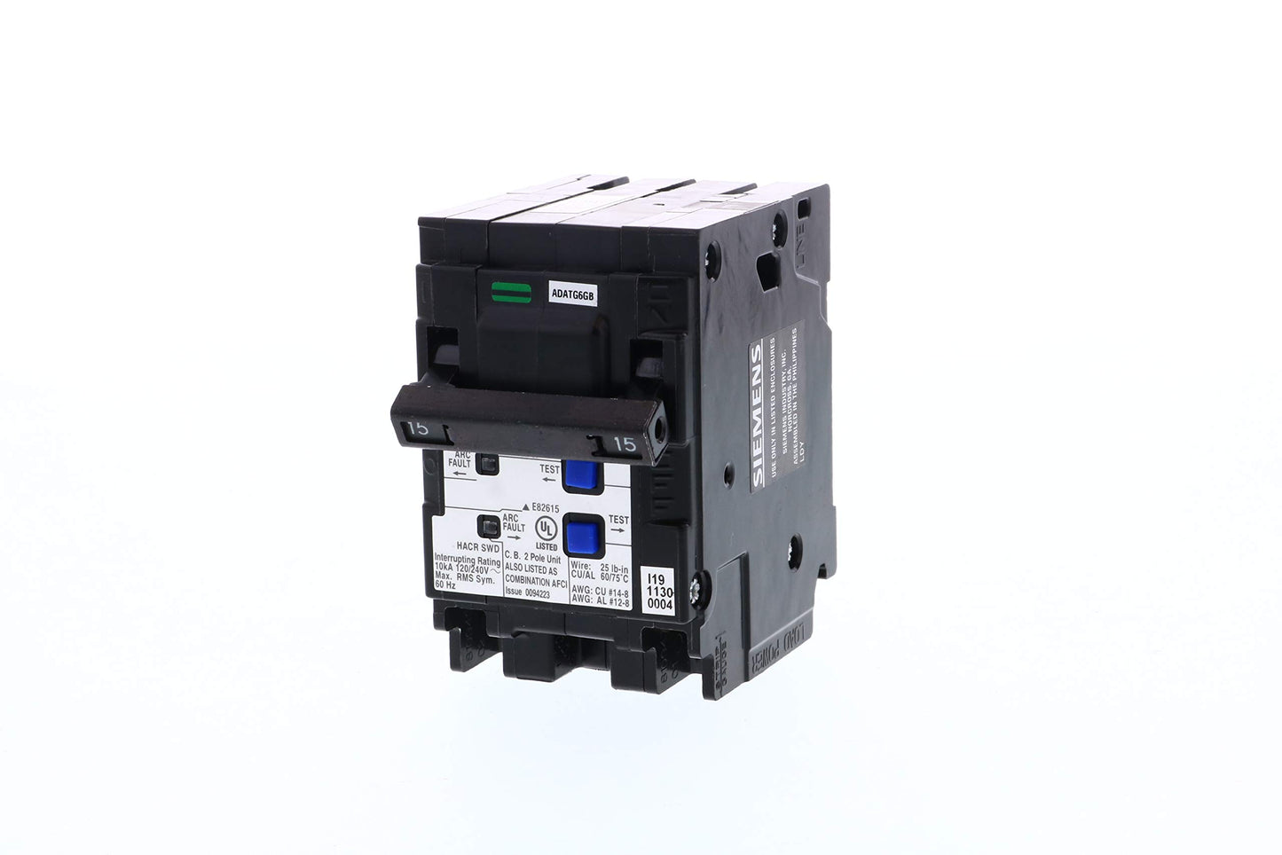 15 Amp 2-Pole Combination Type AFCI Plug-On Neutral Circuit Breaker