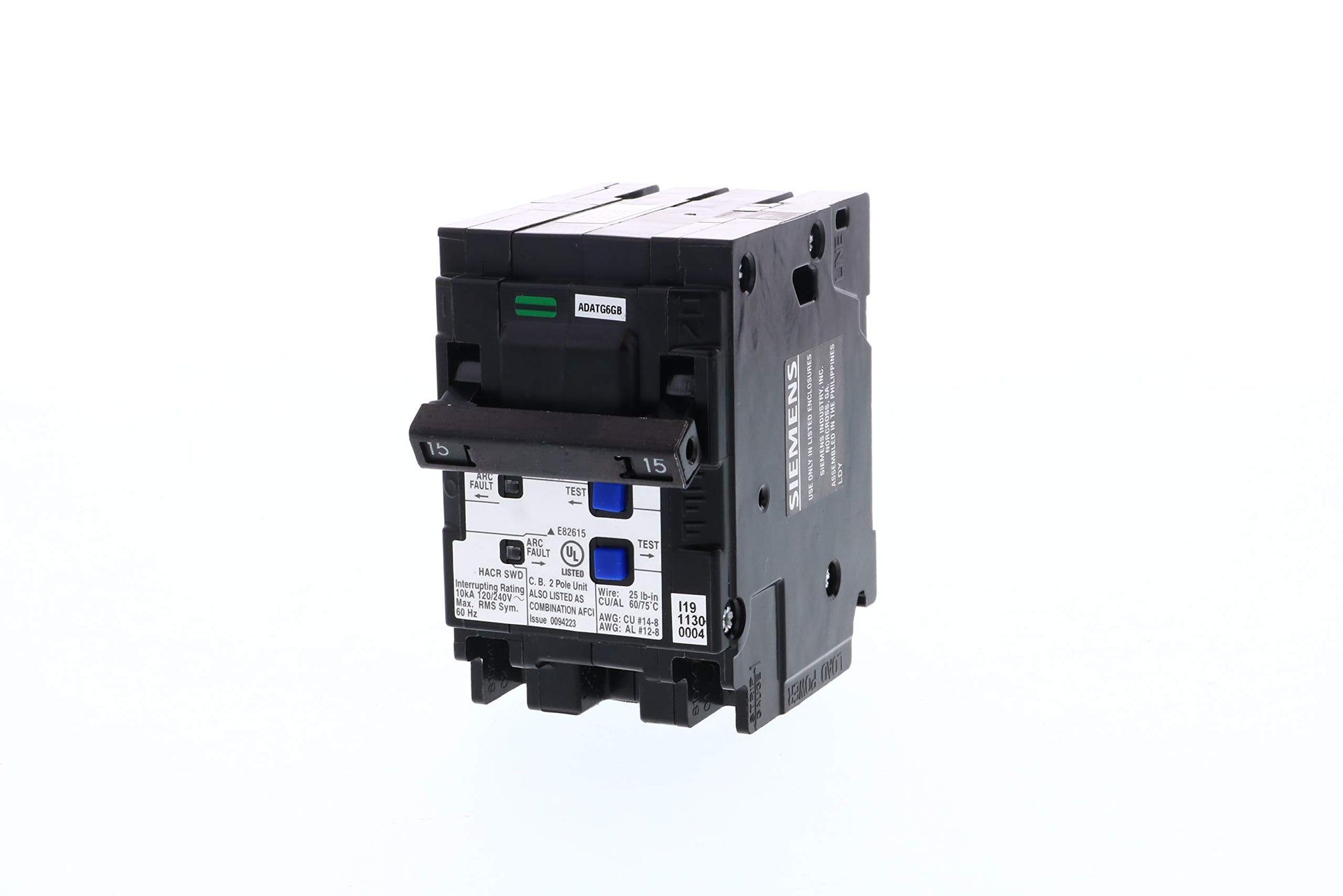 15 Amp 2-Pole Combination Type AFCI Plug-On Neutral Circuit Breaker
