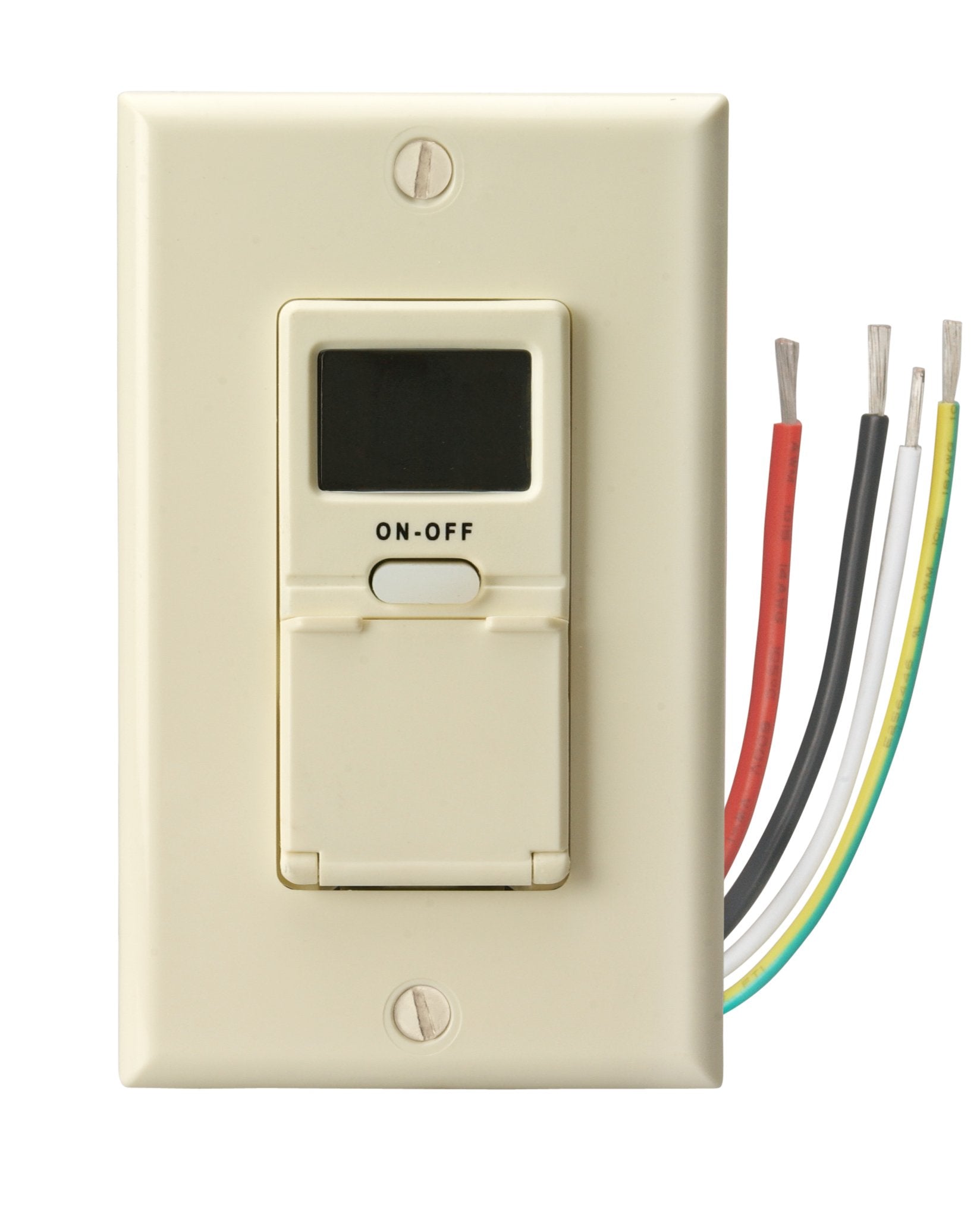 Southwire Woods In-Wall 7-Day Digital Timer - Programmable Light Switch - Automatic Light Switch Timer - Convenient Digital Timer - Smart Energy Control - Light Almond