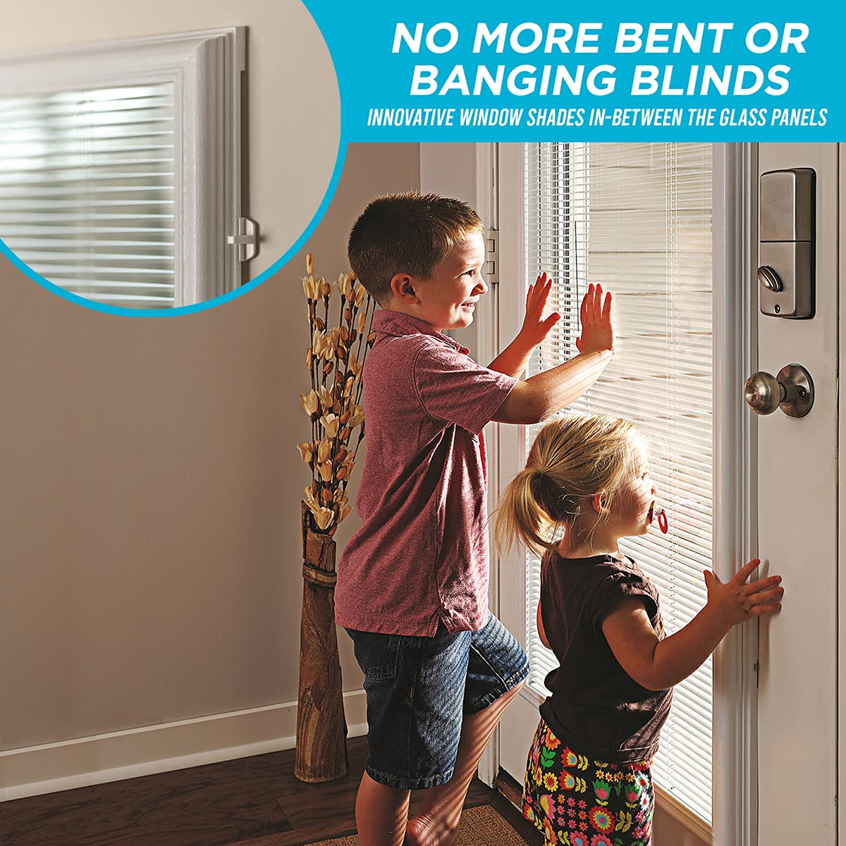 ODL Add On Blinds for Raised Frame Doors - Outer Frame Measurement 22" x 38" - Home Improvement - Easy to Install, Use and Maintain - Innovative Window Shades Behind The Tempered Safety Glass Panels