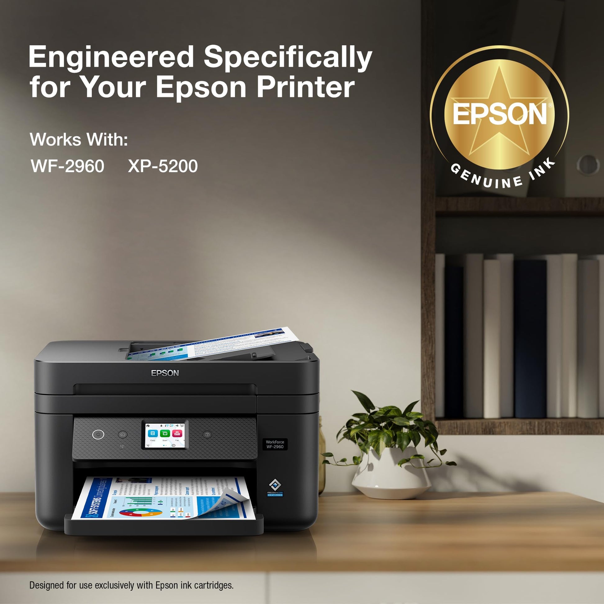 Epson 222 Claria Ink Standard Capacity Black Cartridge (T222120-S) Works with Workforce WF-2960, Expression XP-5200