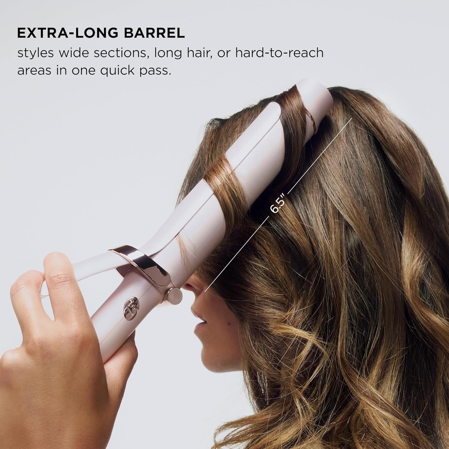 T3 SinglePass Curl X Extra-Long Barrel 1" Curling Iron & Curling Wand, Hair Curler with 9 Heat Settings, Korean Ceramic & ProGlide Clip for Curls, Waves & Shine on Fine, Medium & Thick Hair