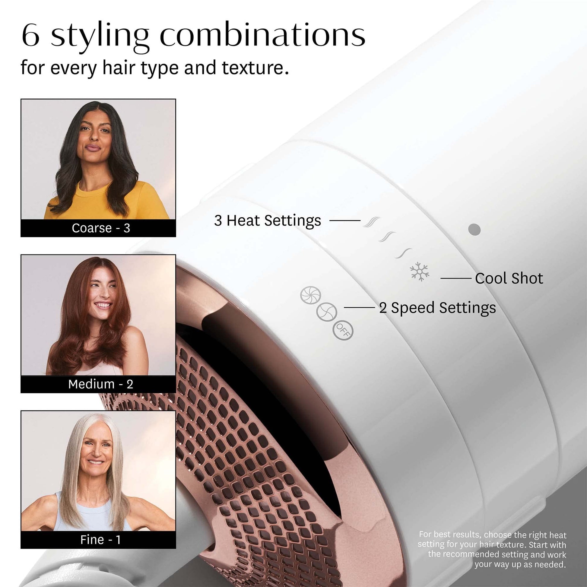 T3 Women's T3 AireBrush One-Step, White/Rose Gold, Oval
