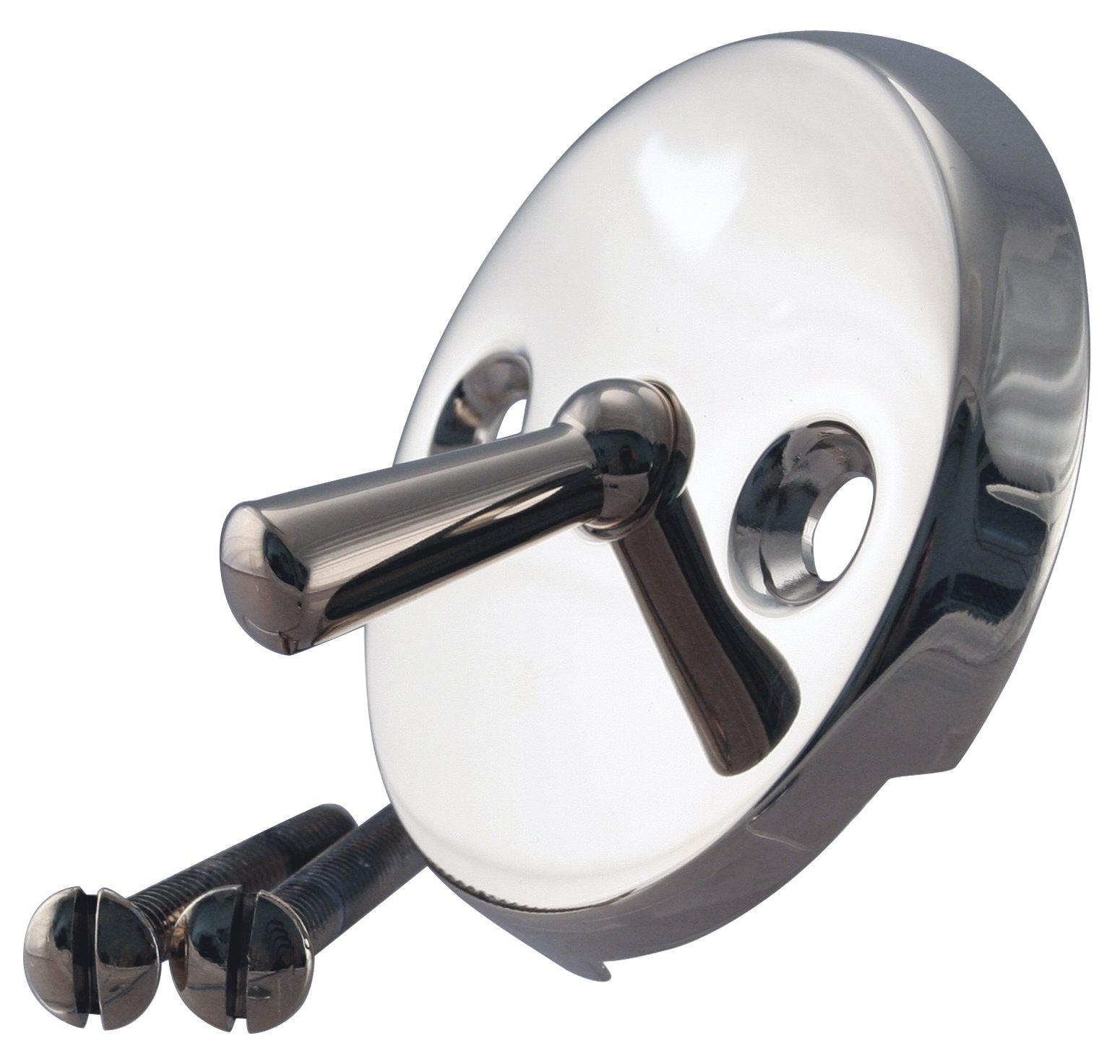 Westbrass R330-05 3-1/8 in. Two-Hole Overflow Faceplate with Trip Lever and Screws, Polished Nickel