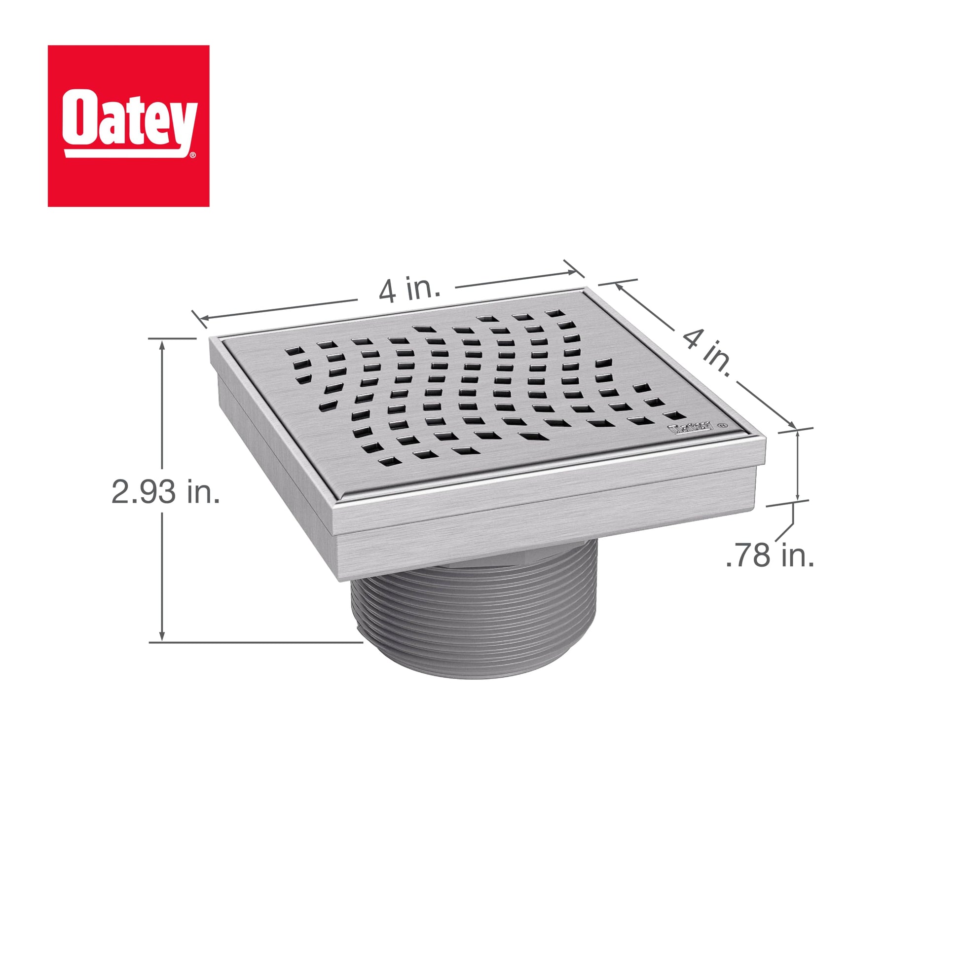 Designline 4 in. x 4 in. Square Drain Wave Grate