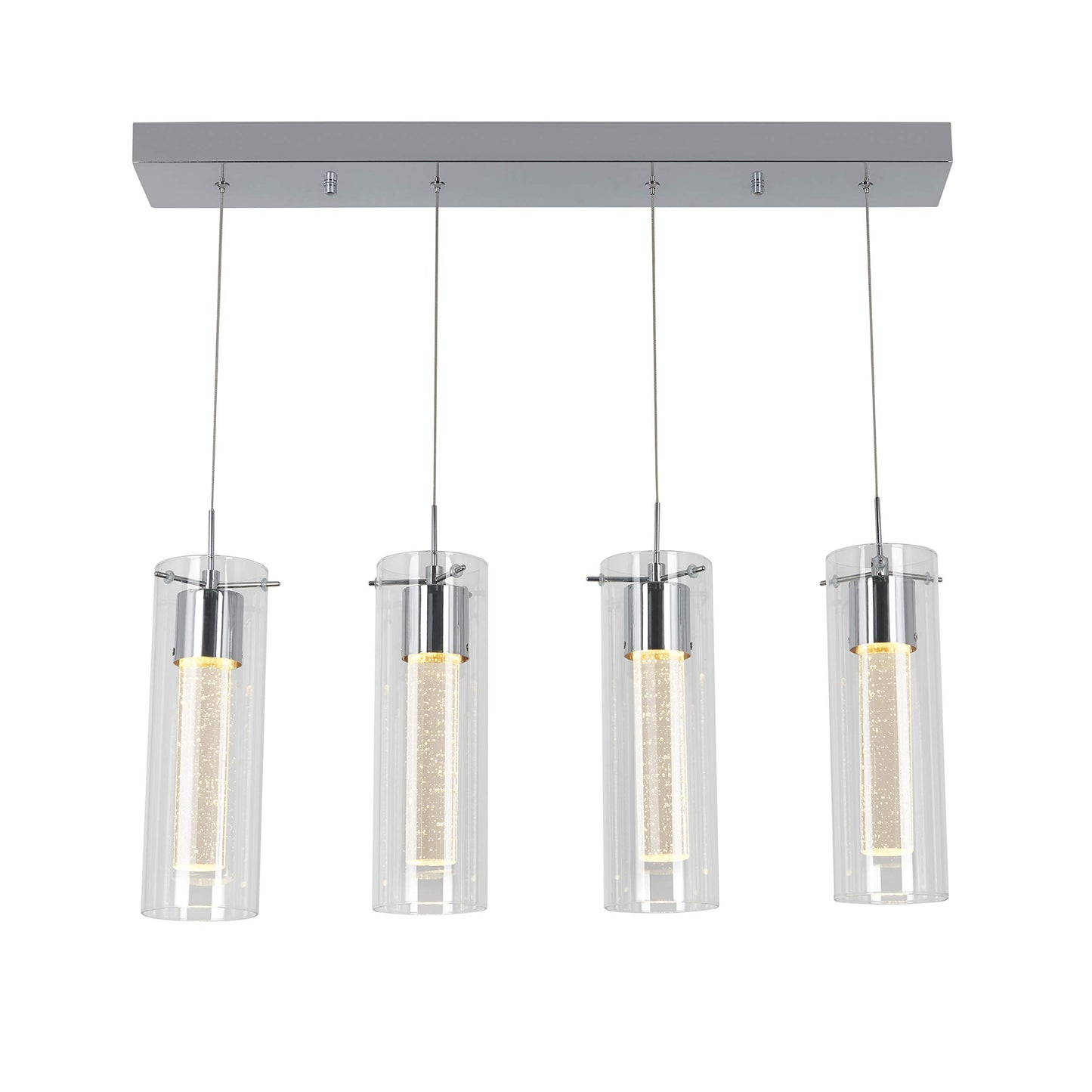 Artika OME59B-HD2 4-Pendant Dimmable Light Fixture, Chrome Plated