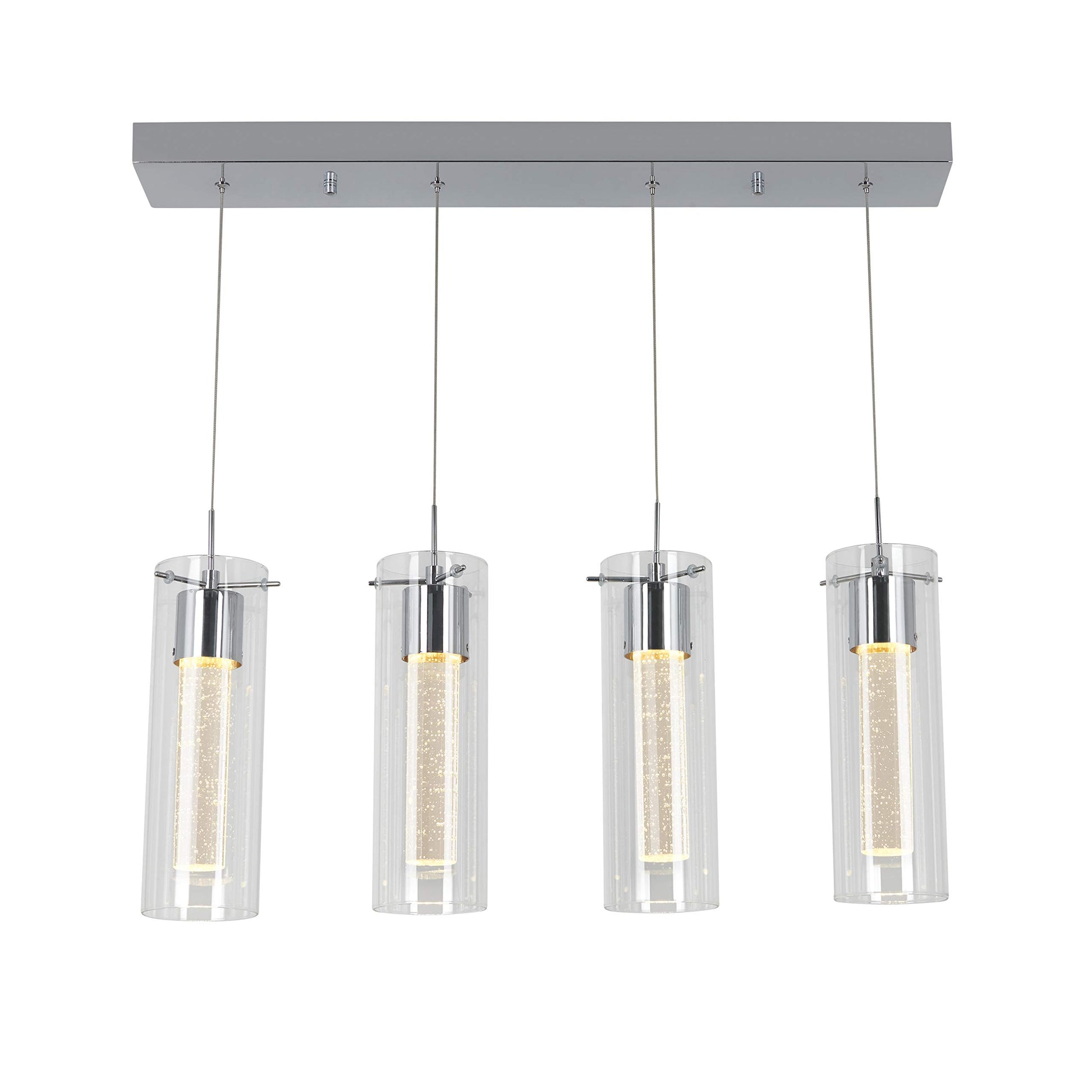 Artika OME59B-HD2 4-Pendant Dimmable Light Fixture, Chrome Plated