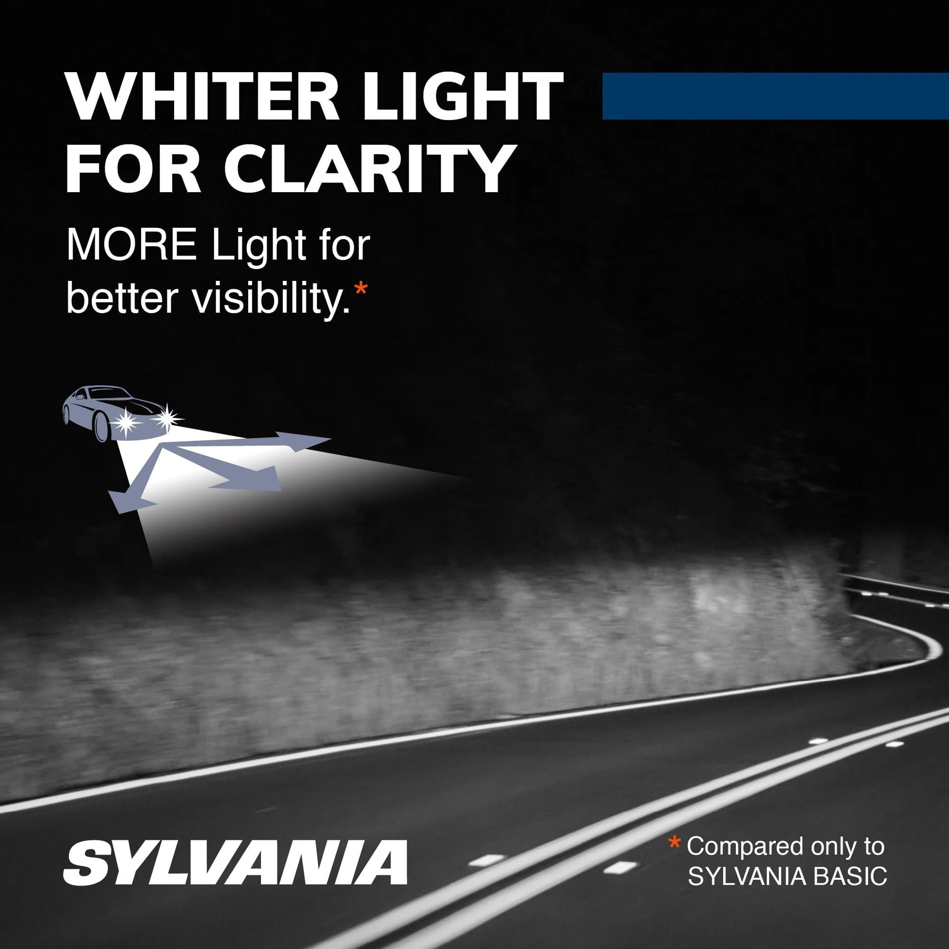 SYLVANIA - H7 SilverStar - High Performance Halogen Headlight Bulb, High Beam, Low Beam and Fog Replacement Bulb, Brighter Down Road with Whiter Light (Contains 2 Bulbs)