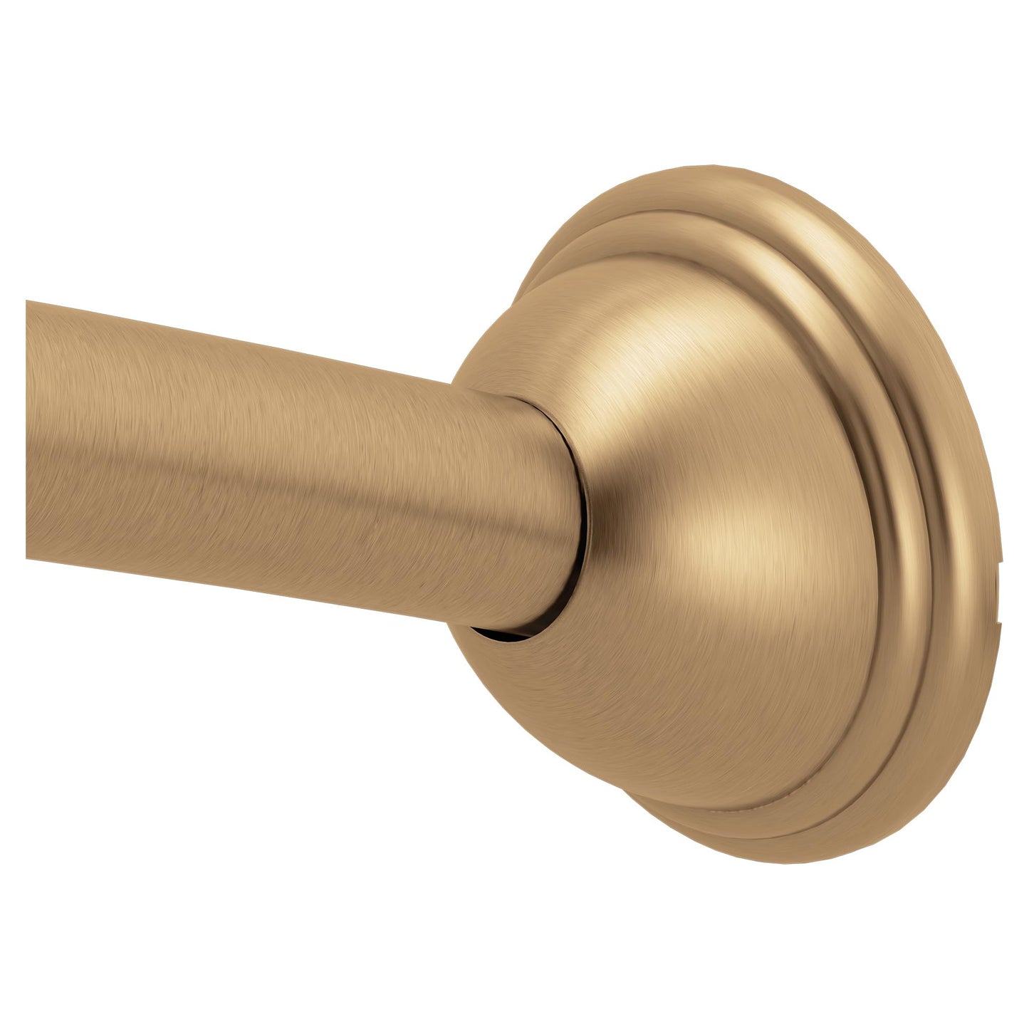 Moen Bronzed Gold Curved Adjustable Length Fixed Mount Single Shower Curtain Rod for Bathroom, CSR2160BZG