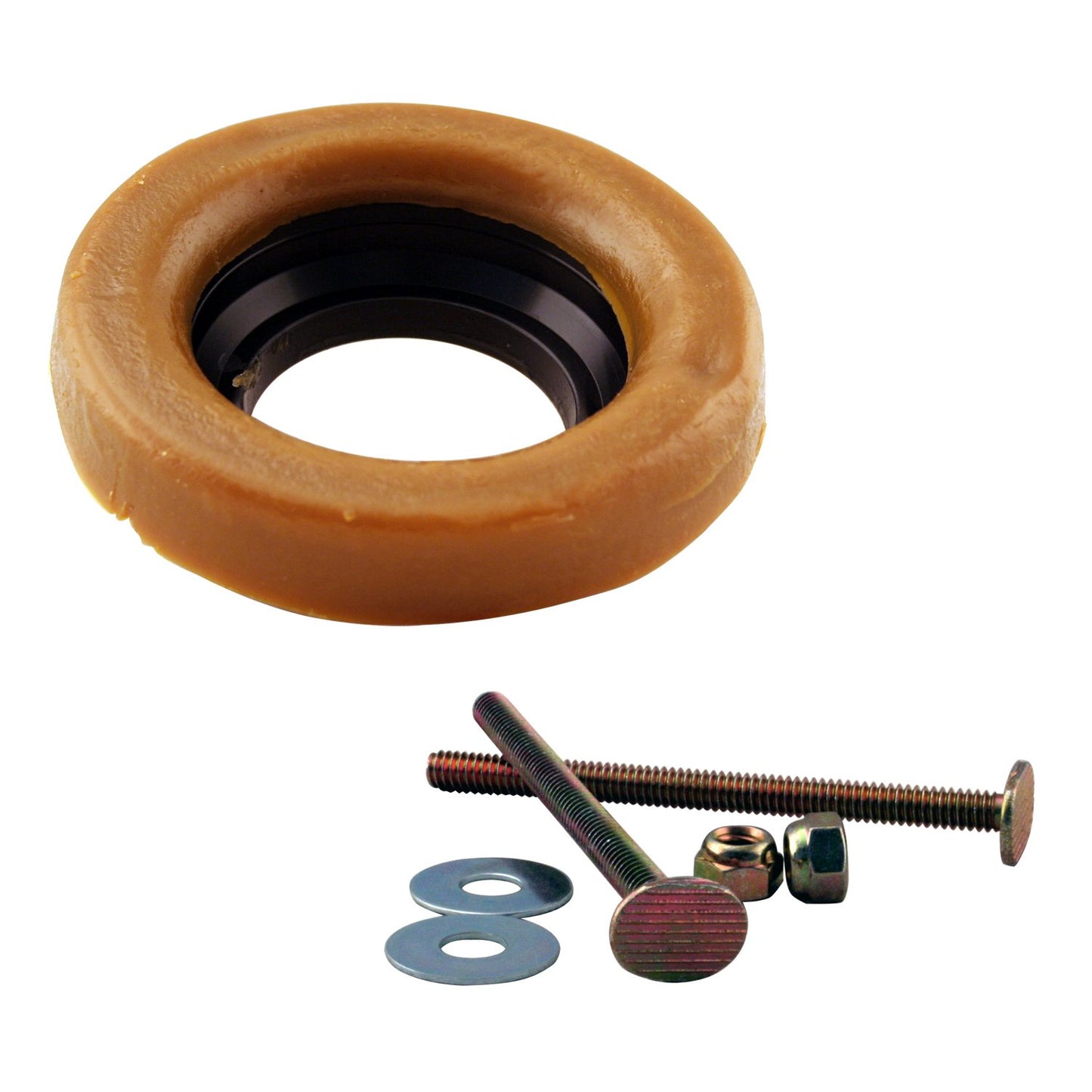 Westbrass D6033-40 Thick Wax Toilet Bowl Ring Gasket with Flange and Closet Bolts, fits 3" and 4" Waste Lines (1-Pack)