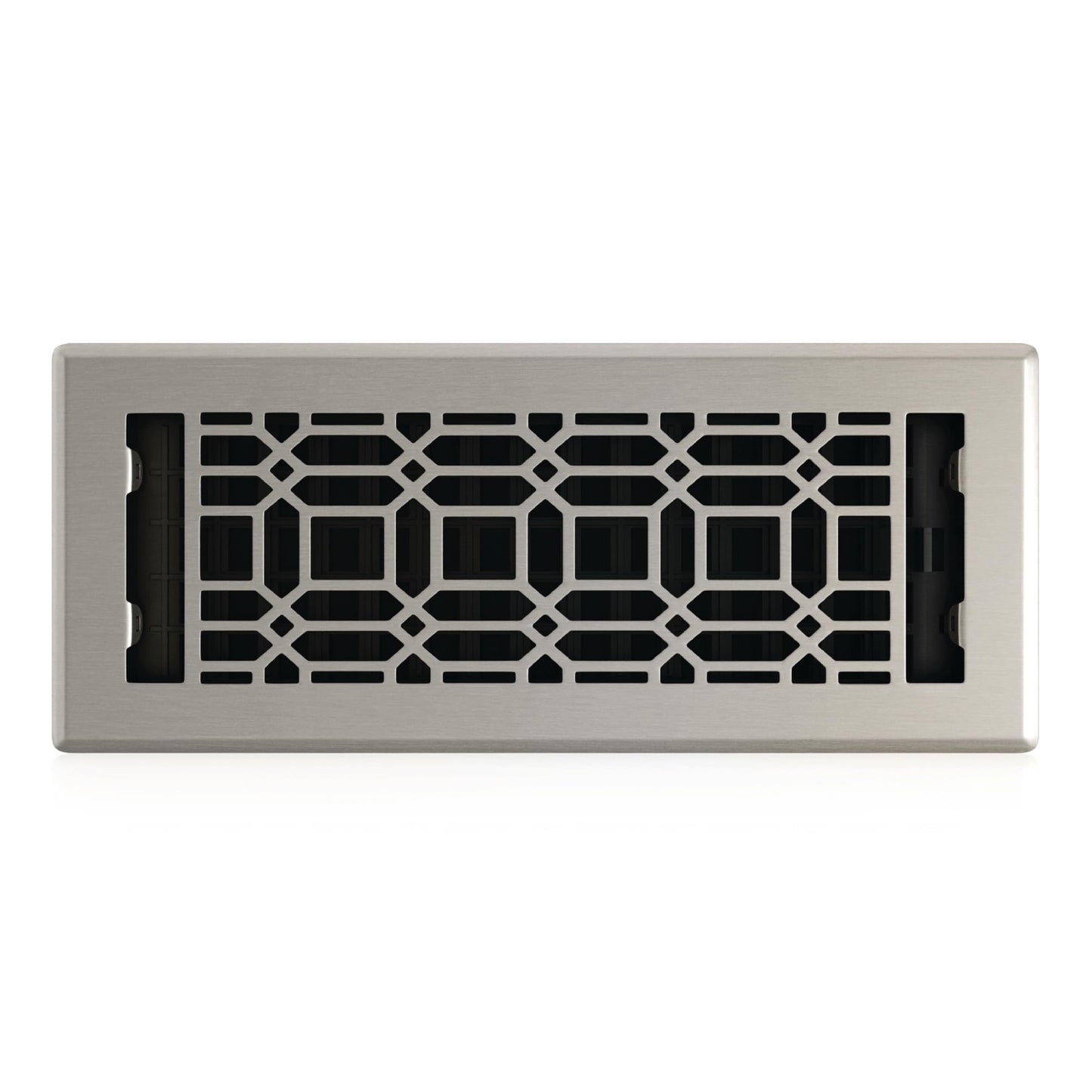 Decor Grates 4x12 New Gothic Floor Register Vent Cover, Fits 4"x12" Floor Vent Opening, Adjustable Airflow Control, Brushed Nickel (NGH412-NKL)
