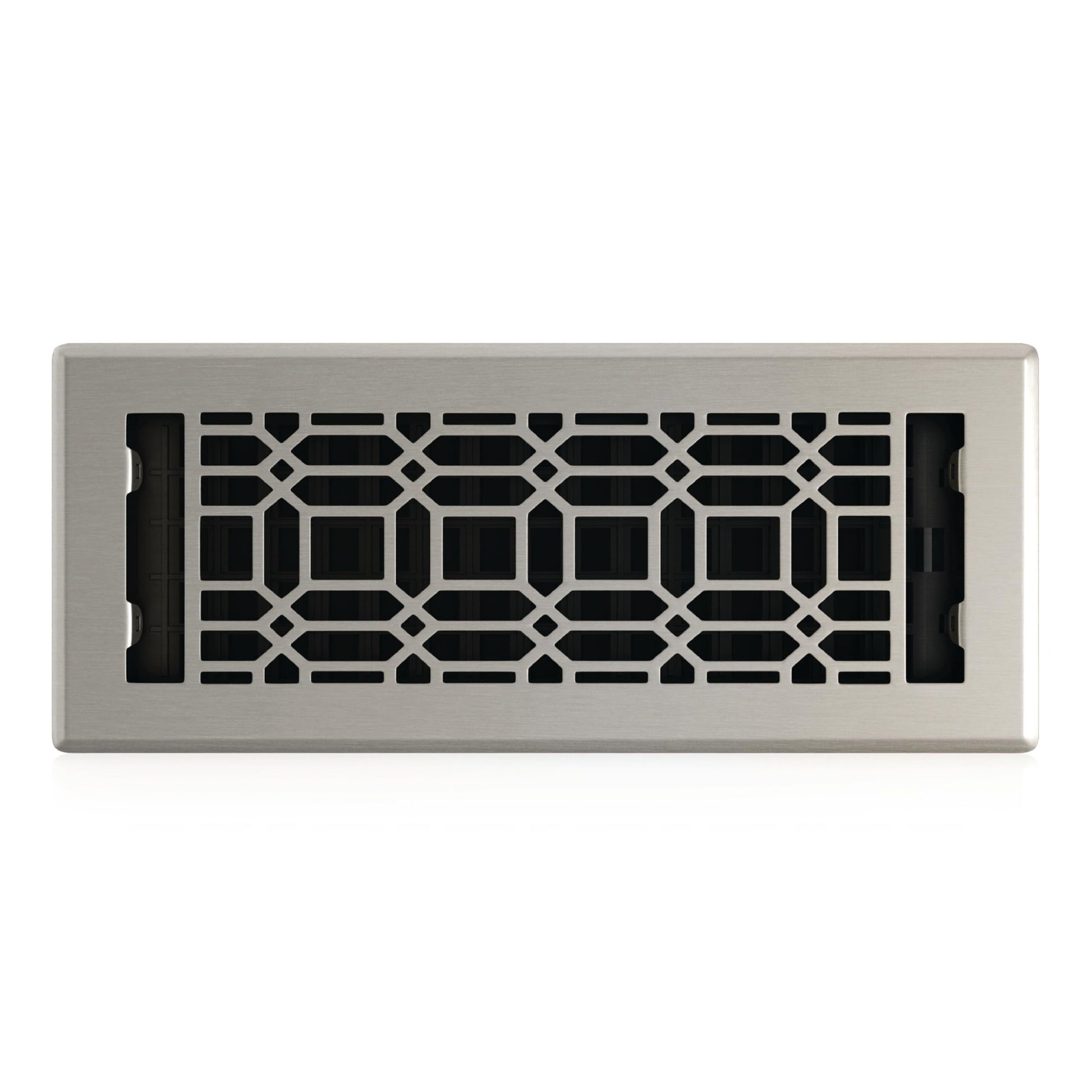Decor Grates 4x12 New Gothic Floor Register Vent Cover, Fits 4"x12" Floor Vent Opening, Adjustable Airflow Control, Brushed Nickel (NGH412-NKL)