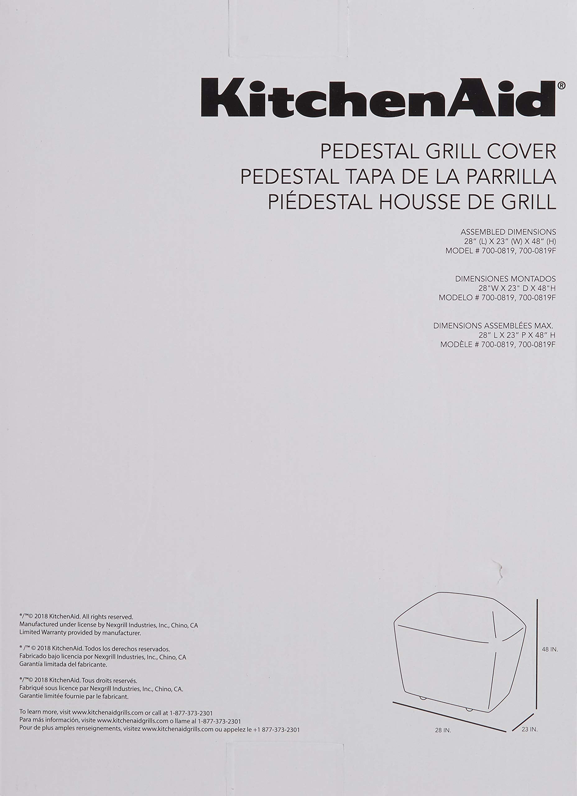 KitchenAid 700-0819 Grill Cover, Gray