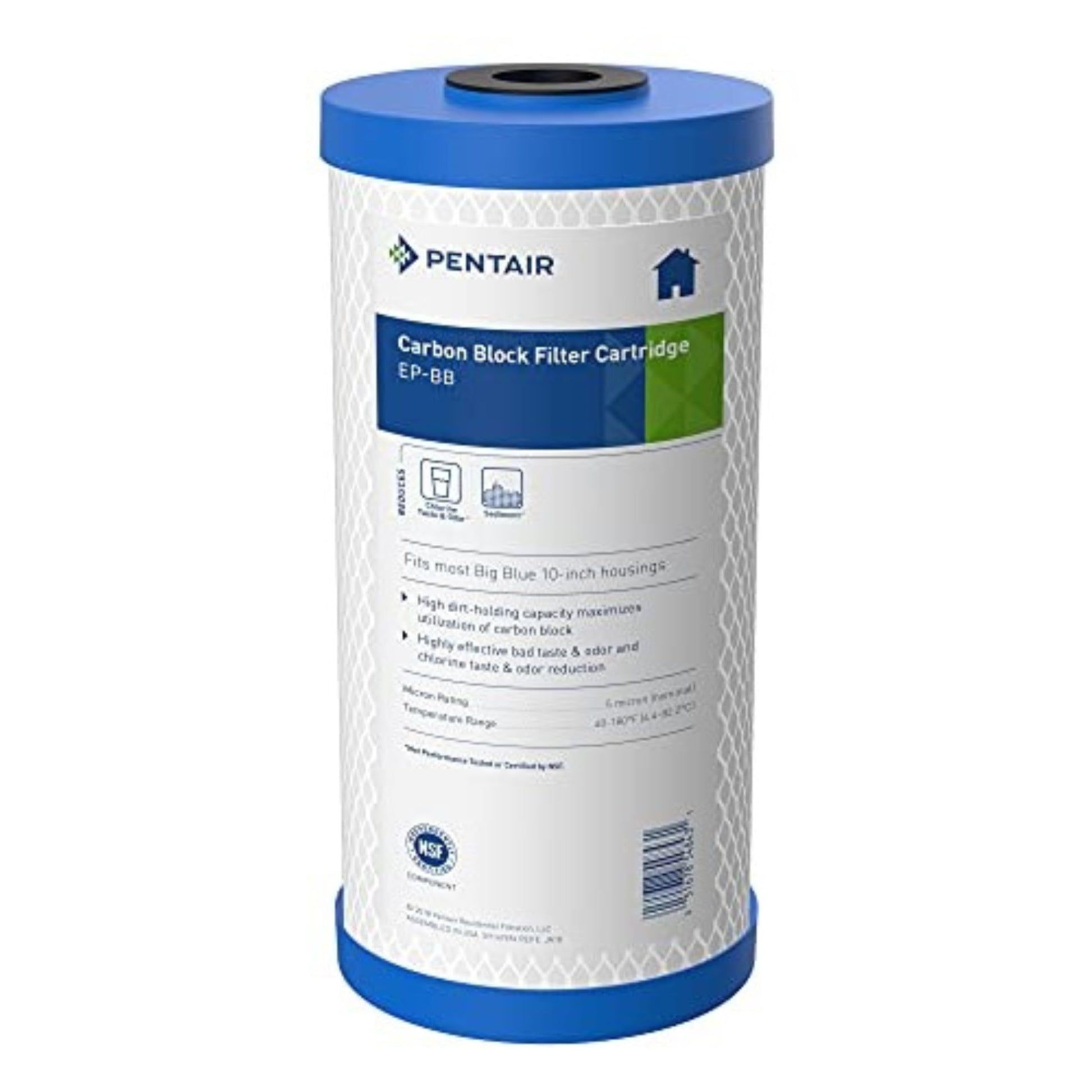 Pentair Pentek EP-BB Big Blue Carbon Water Filter, 10-Inch, Crack on top - see image