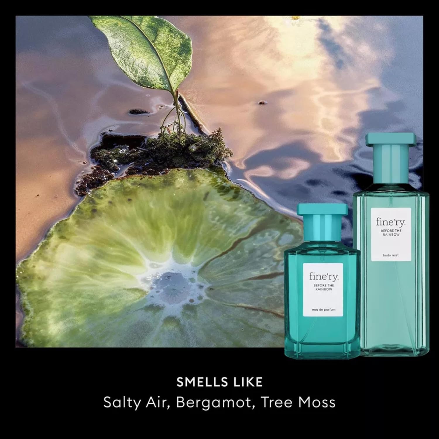 Fine'ry Sea Salt & Bergamot Eau de Parfum – Before the Rainbow Long-Lasting Perfume for Women & Men - Salty Air, Bergamot, Tree Moss - Fresh, Clean Scent, Full Size Hair & Body Gift for Her (60mL)