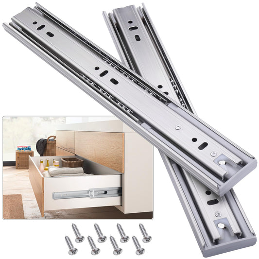 VAGUDE Soft Close Stainless Steel Drawer Slides 1 Pair Full Extension 10 12 14 16 18 20 22 24 inch Side Mount Dresser Cabinet Replacement Ball Bearing Rails Runner 100LB