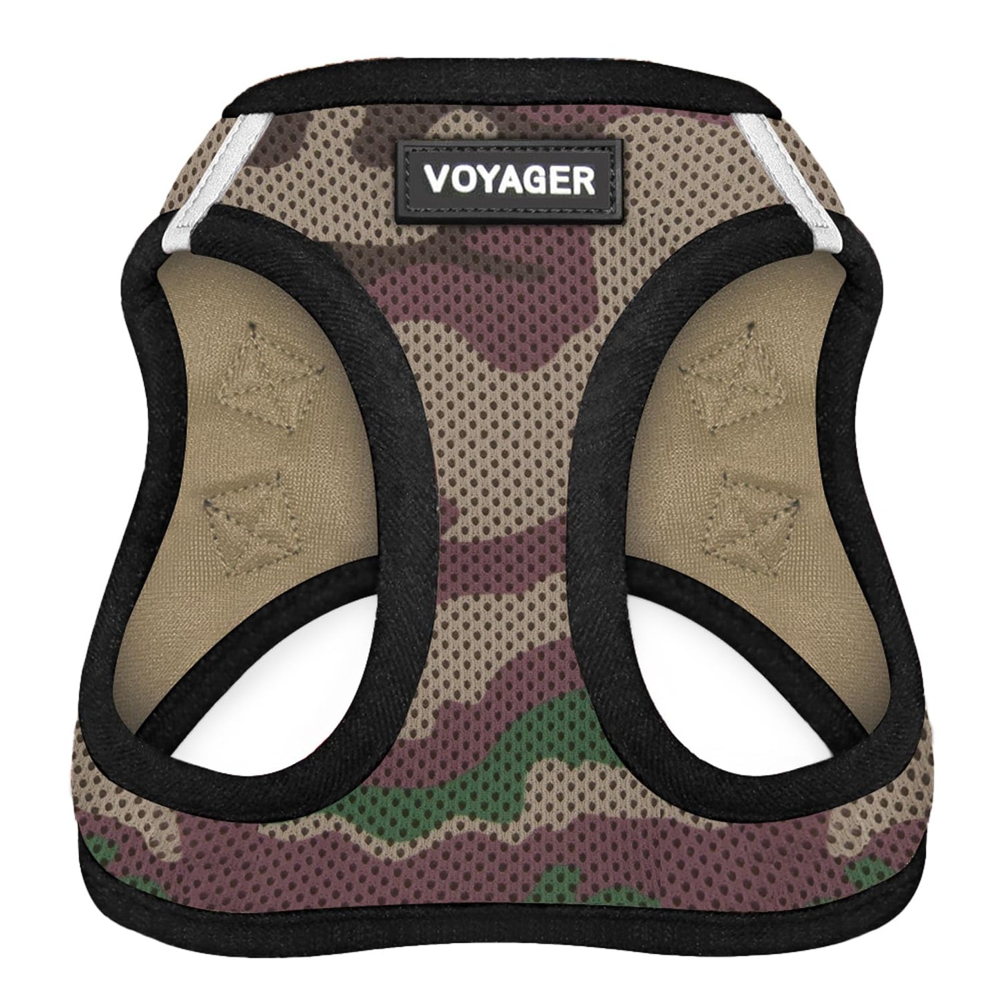 Best Pet Supplies Voyager Step-in Air Harness - All Weather Mesh, Reflective, No Pull Harness for Dogs, Cats - Secure with Hook & Loop Fastener, Buckle, Double D-Rings - Army/Black Trim, S
