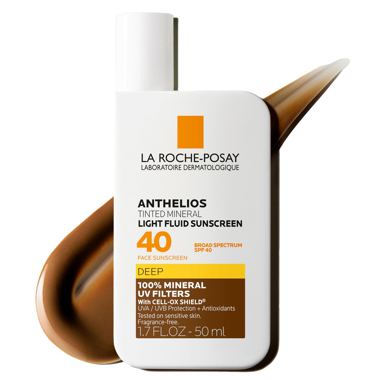 La Roche-Posay Anthelios Tinted Sunscreen SPF 40, Broad Spectrum SPF + Antioxidants, Titanium Dioxide & Zinc Oxide Sunscreen, 4 Flexible Shades With No White Cast, Oil Free & Oxybenzone Free