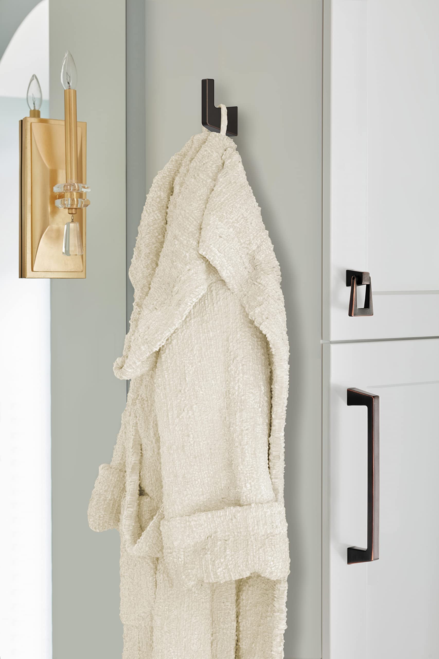 Amerock BH36000ORB | Oil Rubbed Bronze Single Robe Hook | 3-9/16 in. (90 mm) Length Towel Holder | Blackrock | Towel Hook for Bathroom | Bathroom Hardware | Bath Accessories
