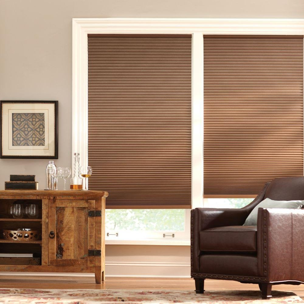 Home Decorators Collection Cut-to-Width Mocha 9/16 in. Blackout Cordless Cellular Shade - 29 in. W x 48 in. L