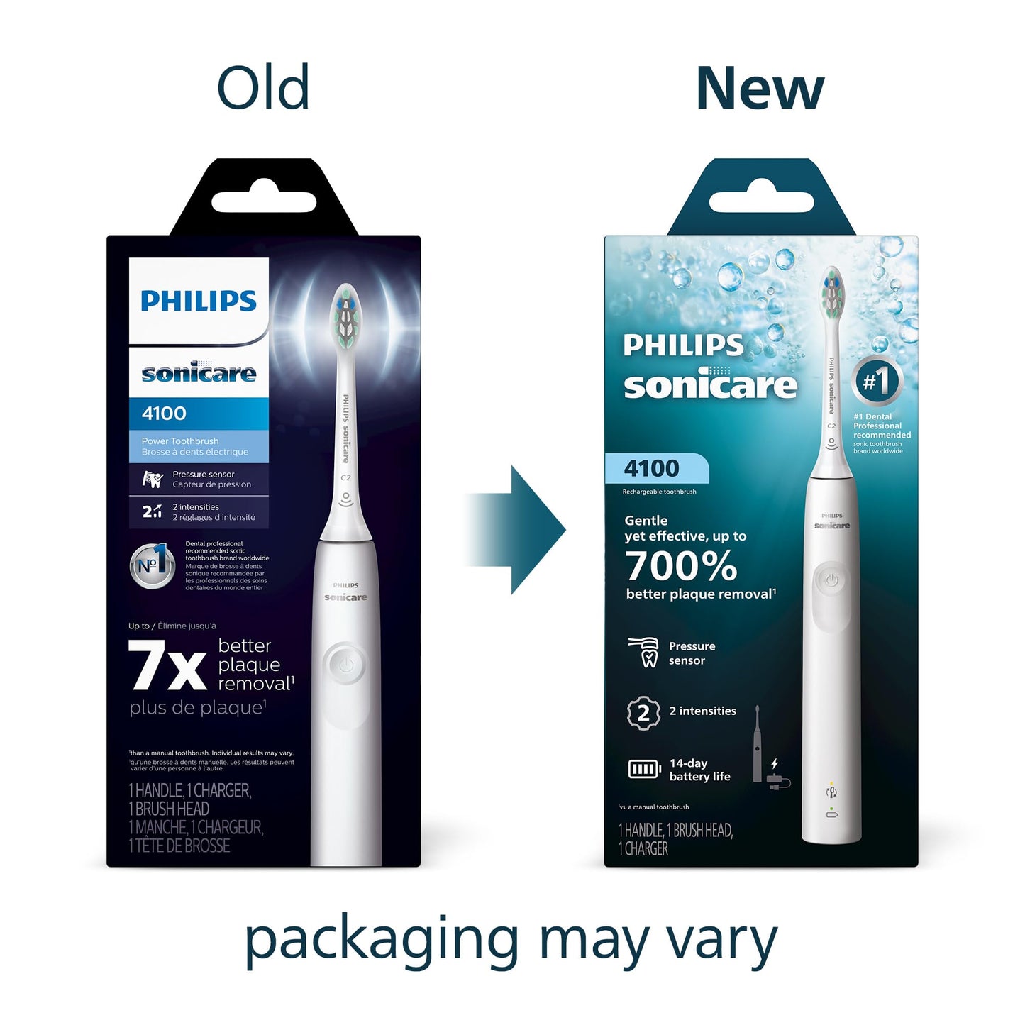 Philips Sonicare 4100 Rechargeable Electric Toothbrush, 1 Brush Head, White