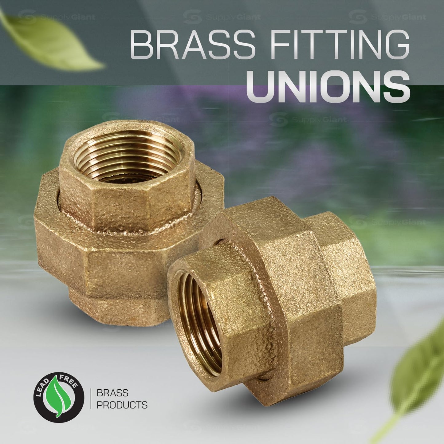 Supply Giant CSVO0112 1-1/2 in. Union for 125 Lb Applications, with Female Threaded Connects Two Pipes, Brass Construction, Higher Corrosion Resistance Economical & Easy to Install, 15