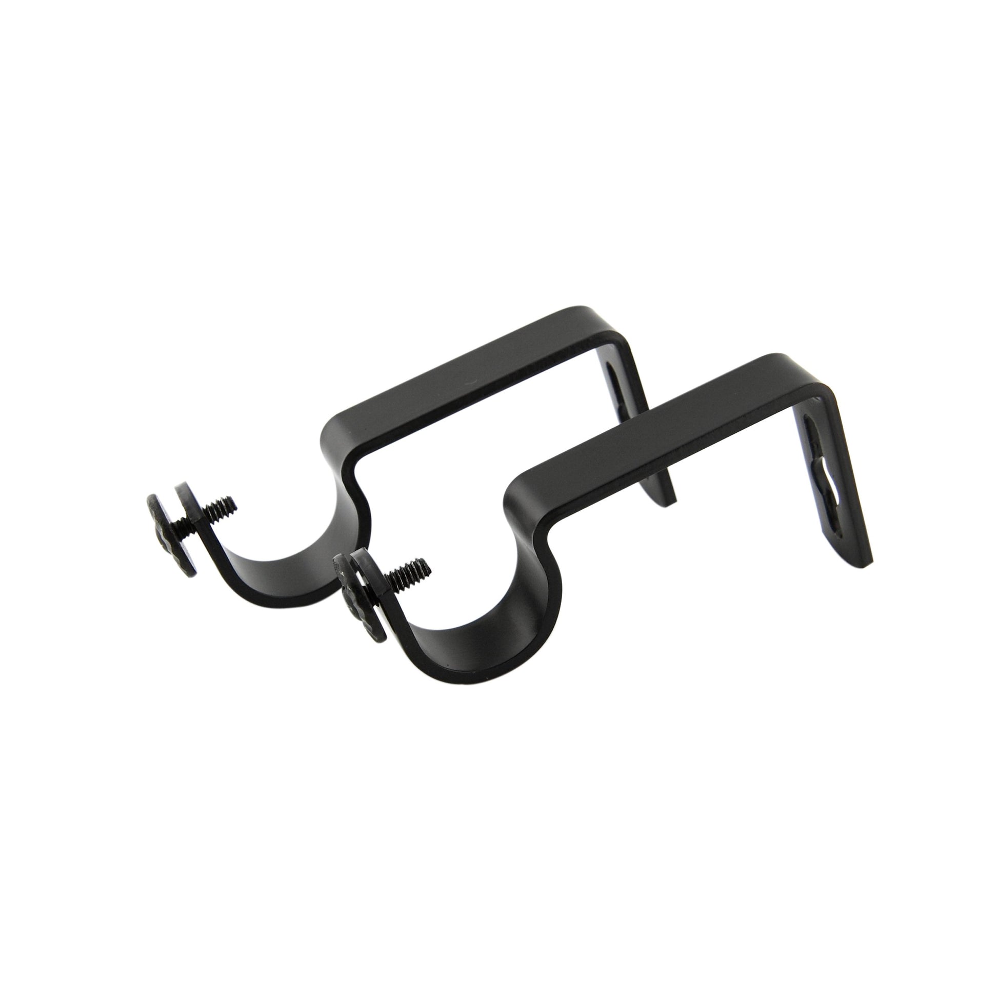Rod Desyne Heavy Duty 1 inch Wall Bracket Single Pair, Black, 2 Piece