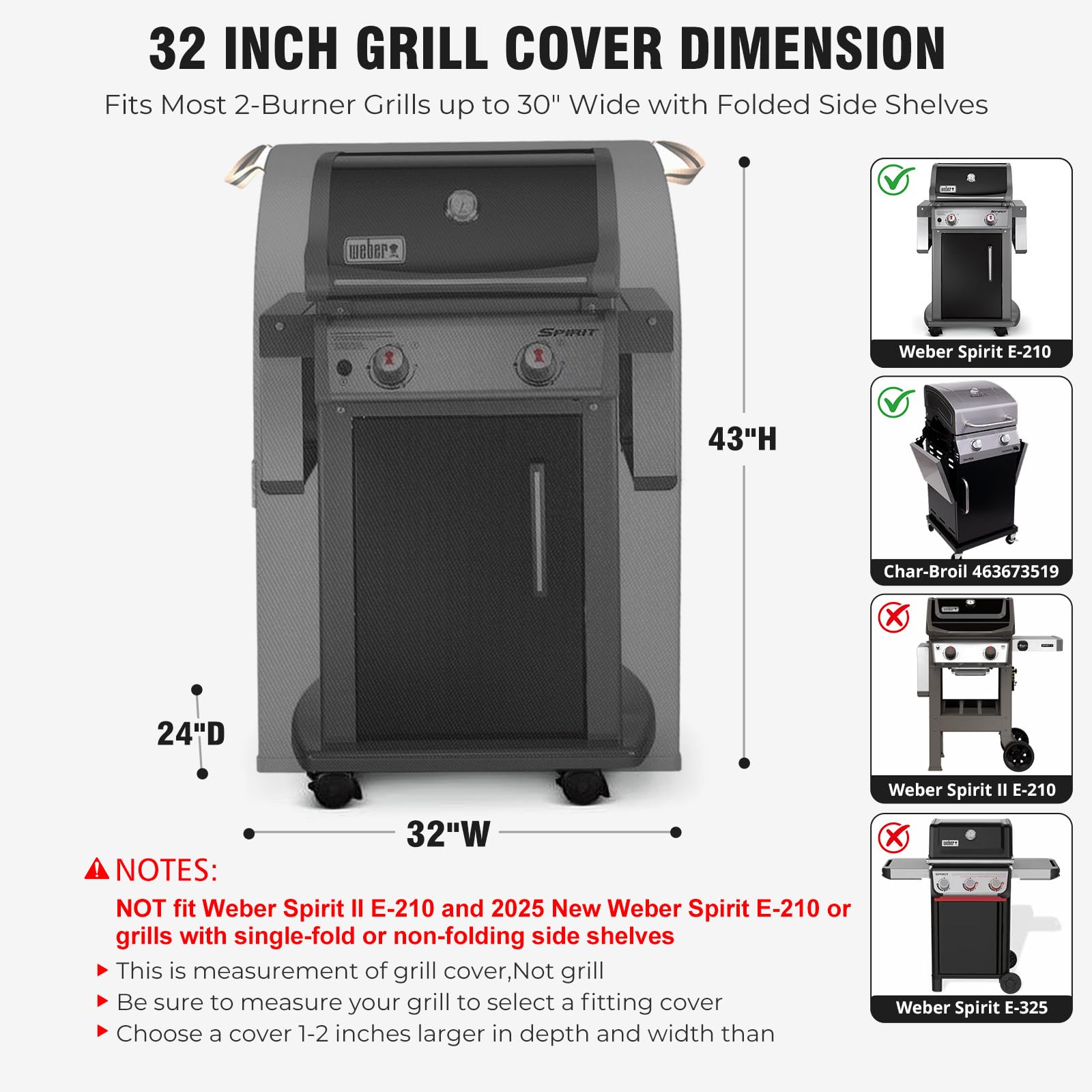 55 Inch Grill Cover for Outdoor Grill,600D Durable Waterproof Rip-Proof BBQ Cover,Fade Resistant Gas Grill Cover with Straps,3-4 Burner Barbecue Cover for Weber Char-Broil Nexgrill,etc