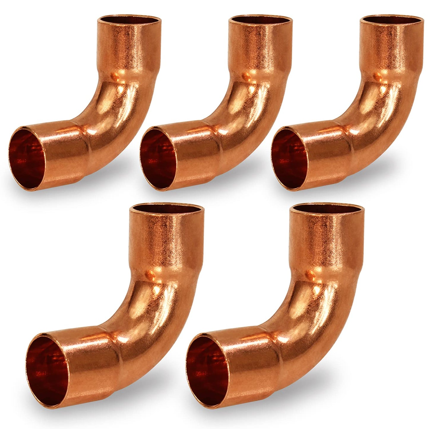 SUPPLYGIANT DDMU0034-5 90 degrees Long Turn Sweat Elbow Copper Fittings, 3/4
