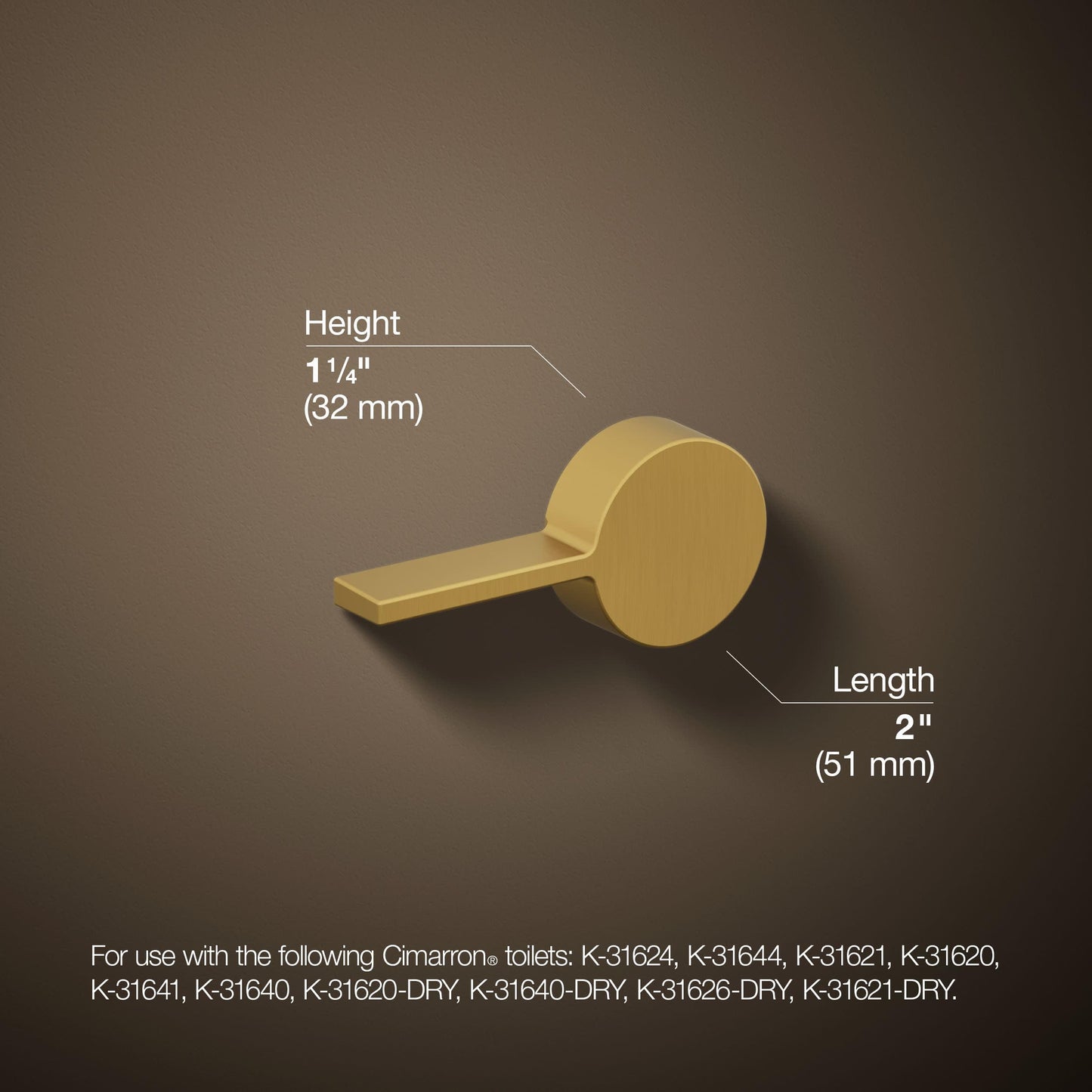 KOHLER 9466-L-2MB Cimarron 9466-Hand Trip, Vibrant Brushed Moderne Brass