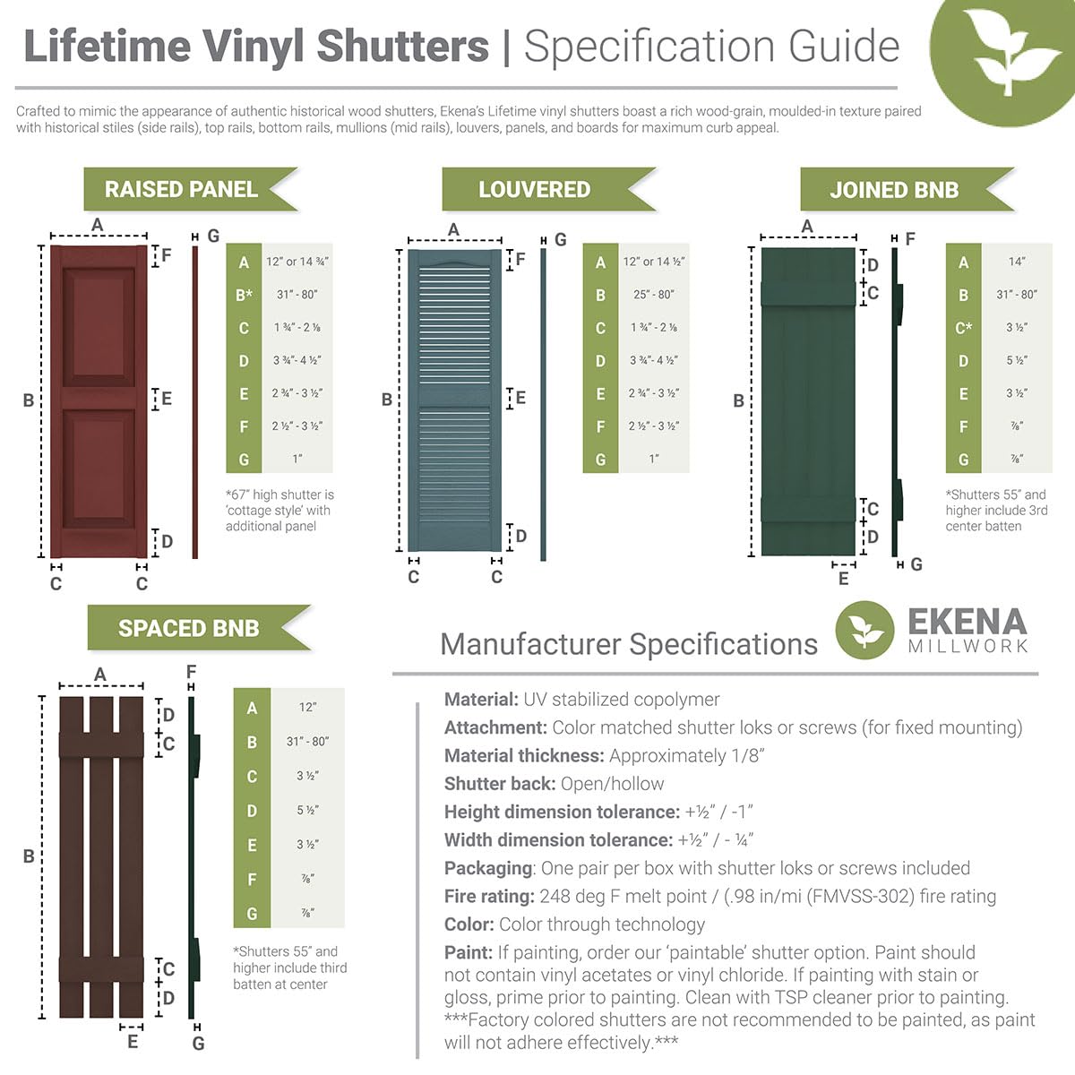 Ekena Millwork LVSL0012CL 3" Lifetime Vinyl Shutter-Lok's (12/Bag), Clay