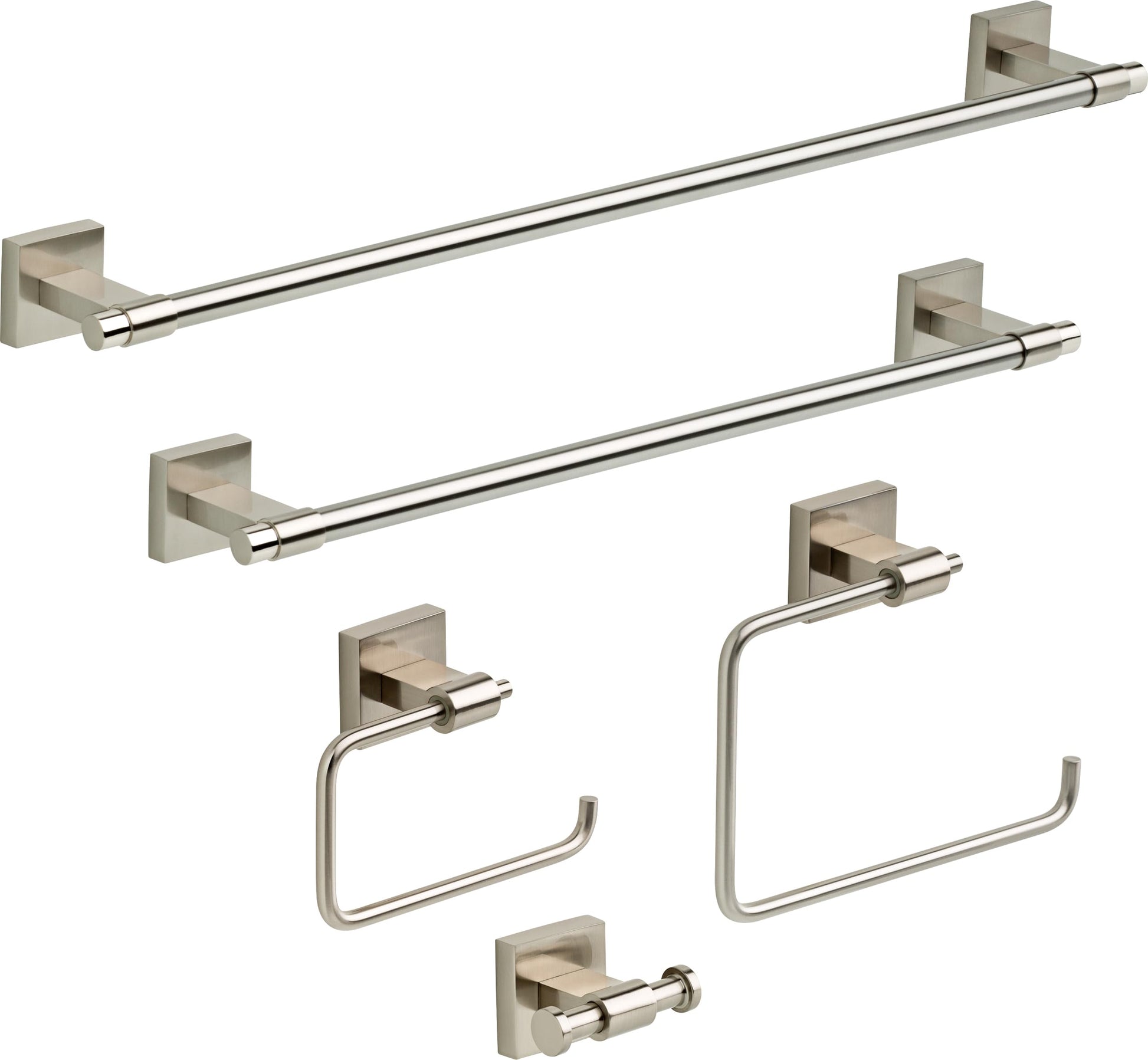 Franklin Brass Hand Towel Holder | Square Satin Nickel Ring for Hanging Towels in Kitchen, Bathroom | Maxted Accessories