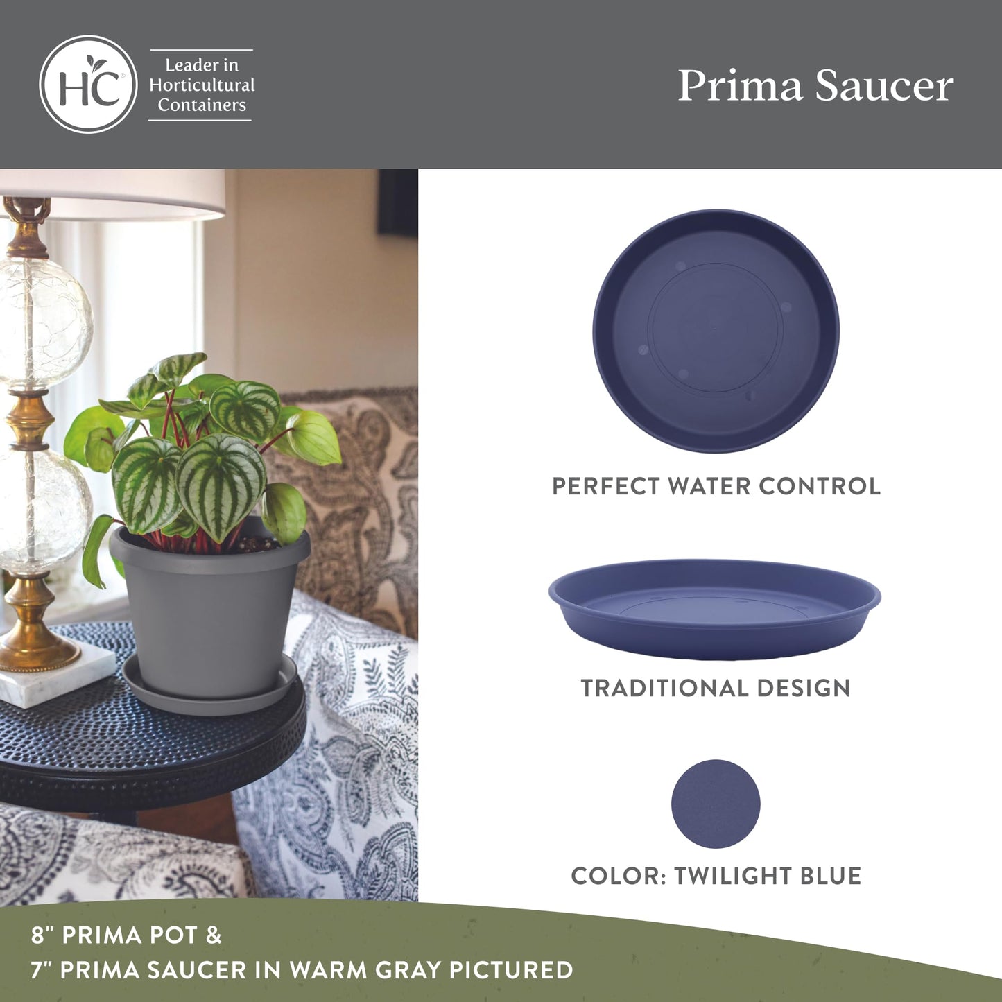 21 Inch Prima Round Plant Saucer, Lightweight 