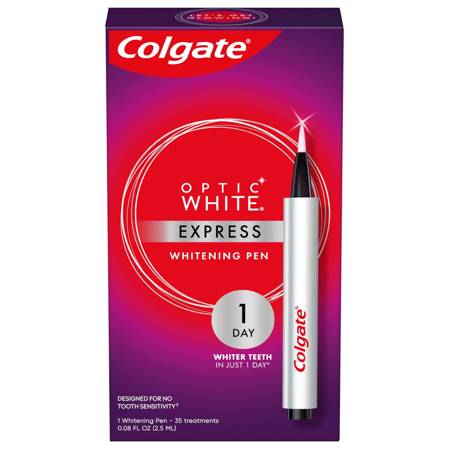 Colgate Optic White Express Teeth Whitening Pen, Enamel-Safe Tooth Whitening Applicator, Helps Whiten Teeth in As Little As 1 Day of Use, 7 Day Whitening Treatment, 0.08 fl oz