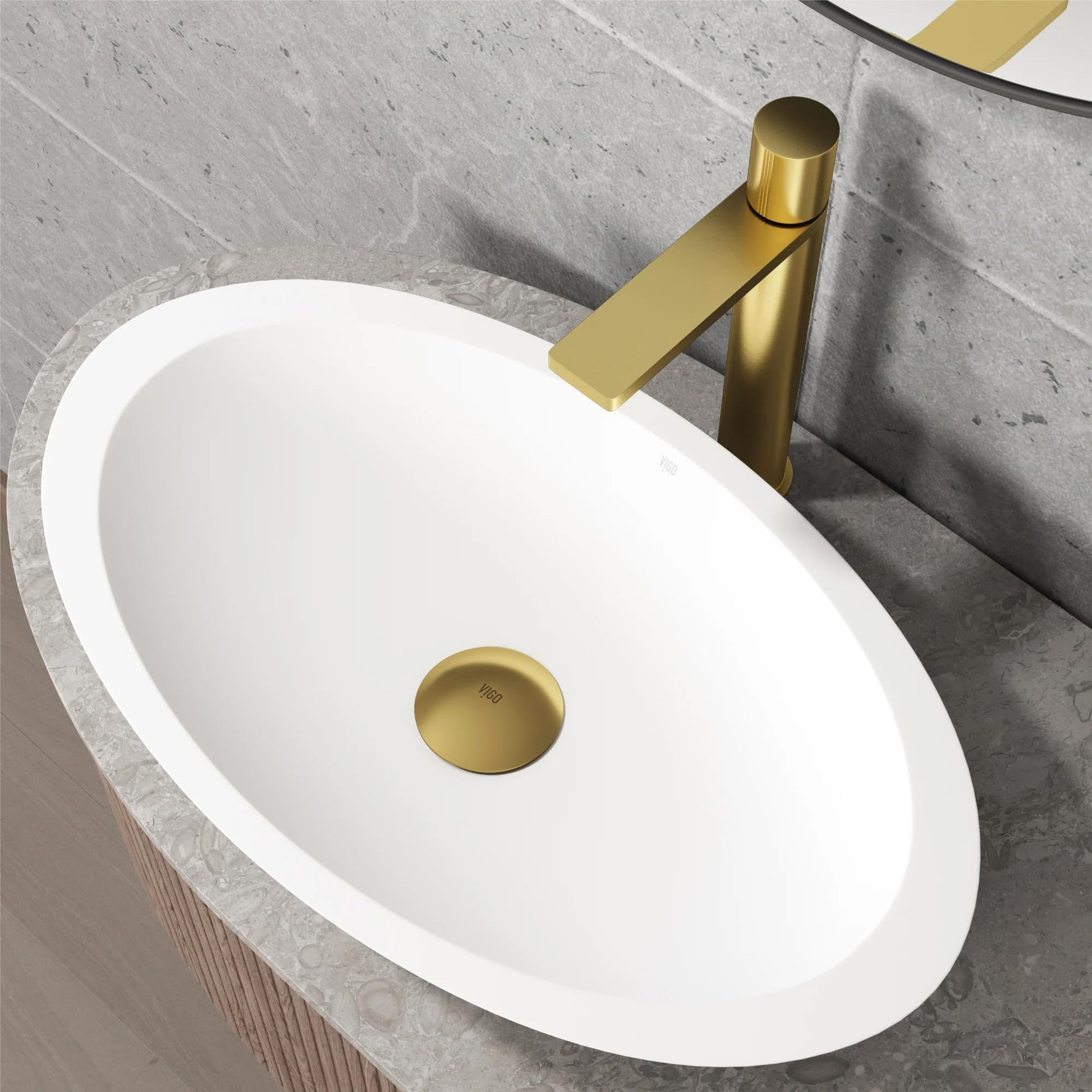 VIGO 1-3/4 in. Bathroom Sink Pop-Up Drain with Overflow in Matte Brushed Gold - VG16002MG