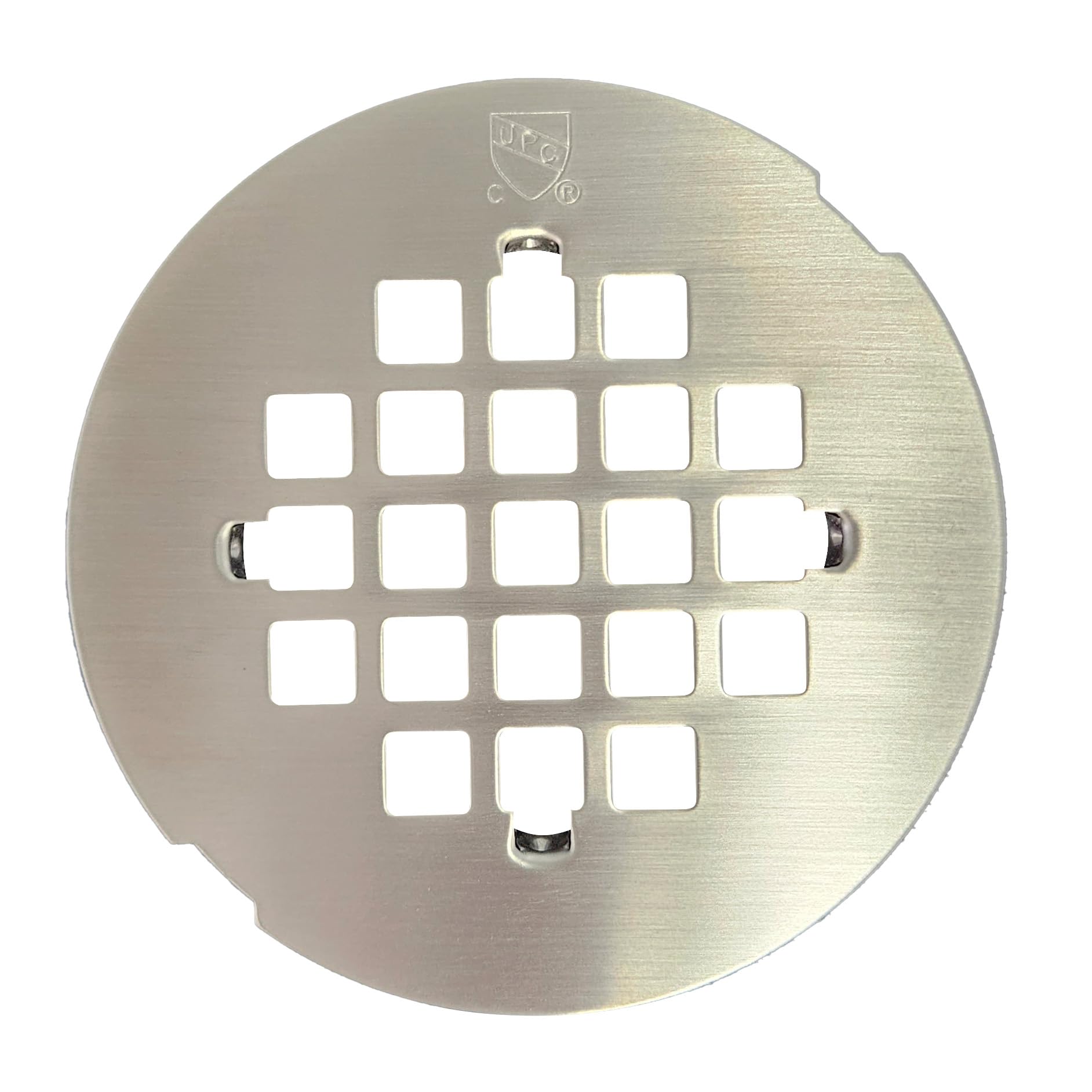 Westbrass D206P-07 2" No-Caulk PVC Compression Shower Drain with 4-1/4" Round Grid Cover, Satin Nickel