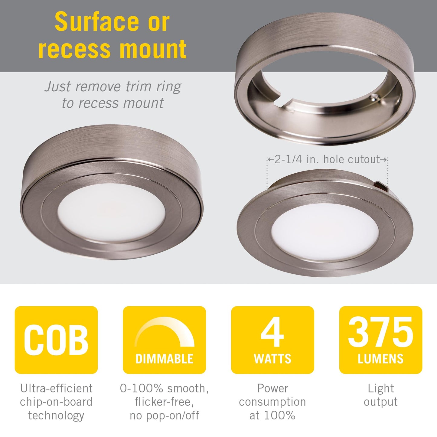 Armacost Lighting PureVue LED Puck Light, White, 5000K, 253412