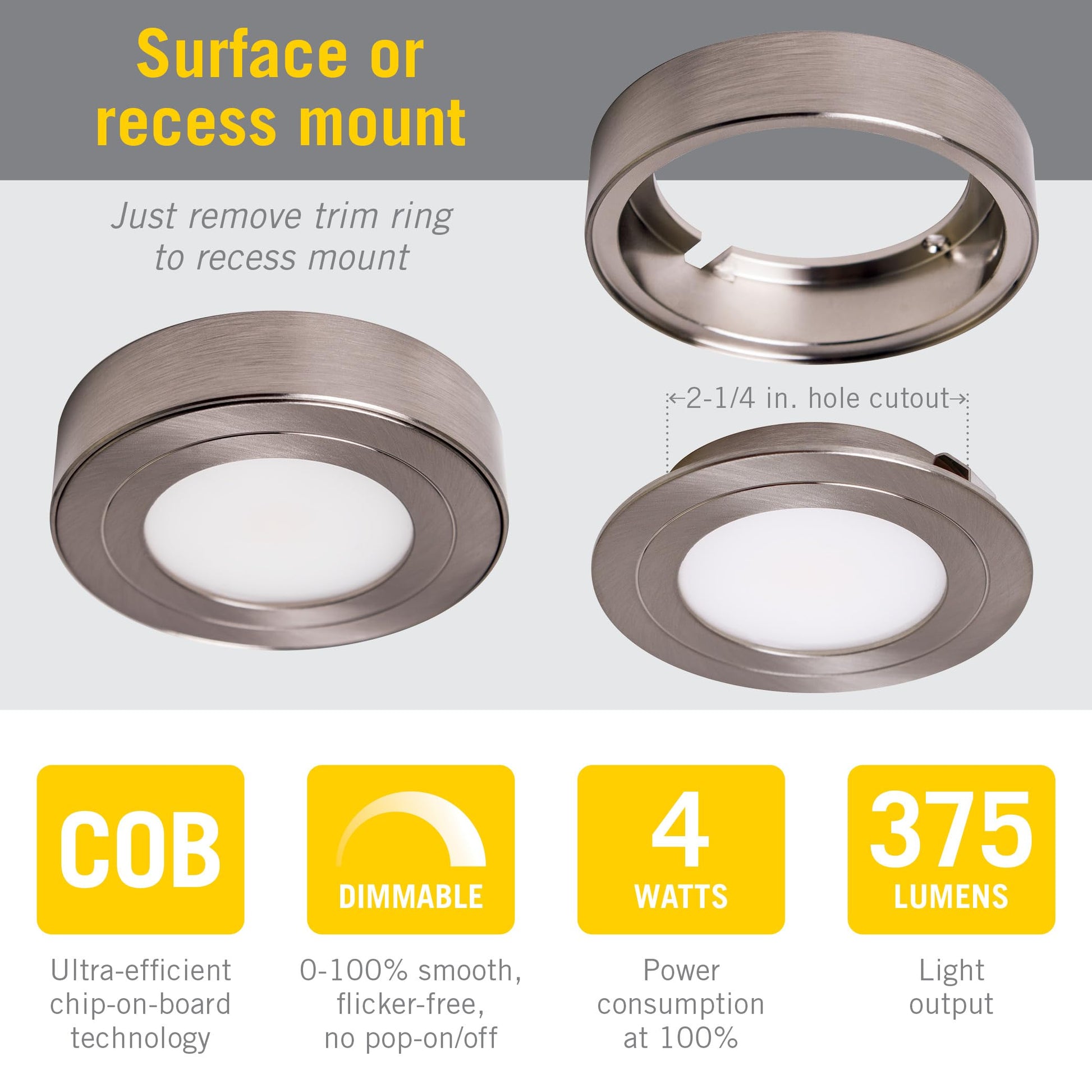 Armacost Lighting PureVue LED Puck Light, White, 5000K, 253412