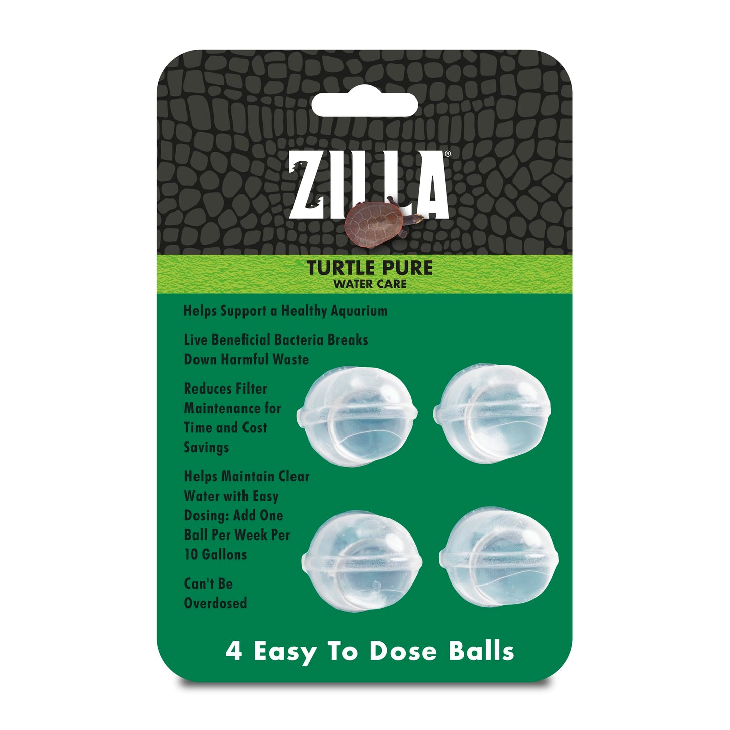 Zilla Pet Turtle Pure, Water Care, Removes Sludge for a Balanced Aquatic Environment, Treats up to 10 Gallons