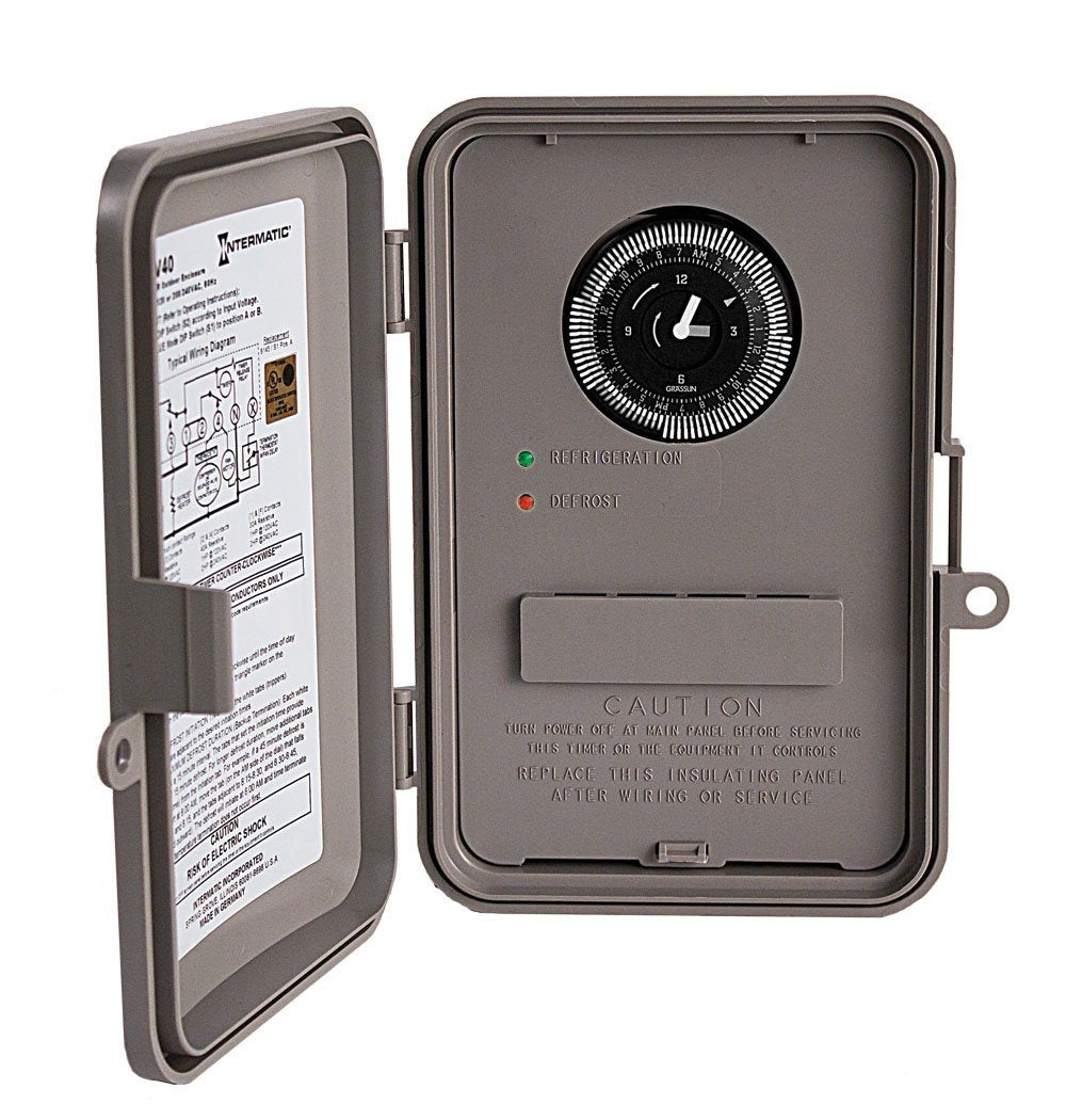 Intermatic DTAV40 24 Hour Electromechanical Defrost Timer,120/240V,40A,1 NO, 1 NC - Open Box