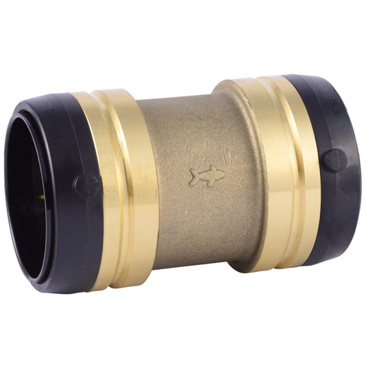 SharkBite 2 Inch Coupling, Push to Connect Brass Plumbing Fitting, PEX Pipe, Copper, CPVC, PE-RT, HDPE, UXL0154