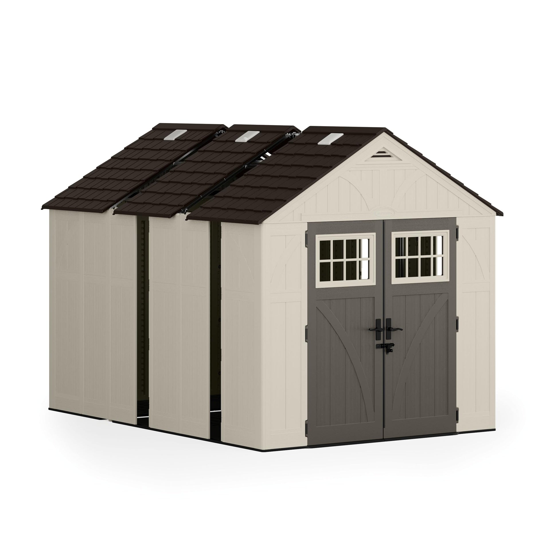Suncast Customizable Extension Kit for Tremont Shed, 3.5' Additional Storage with Skylights for Enhanced Visibility and Functionality, Vanilla