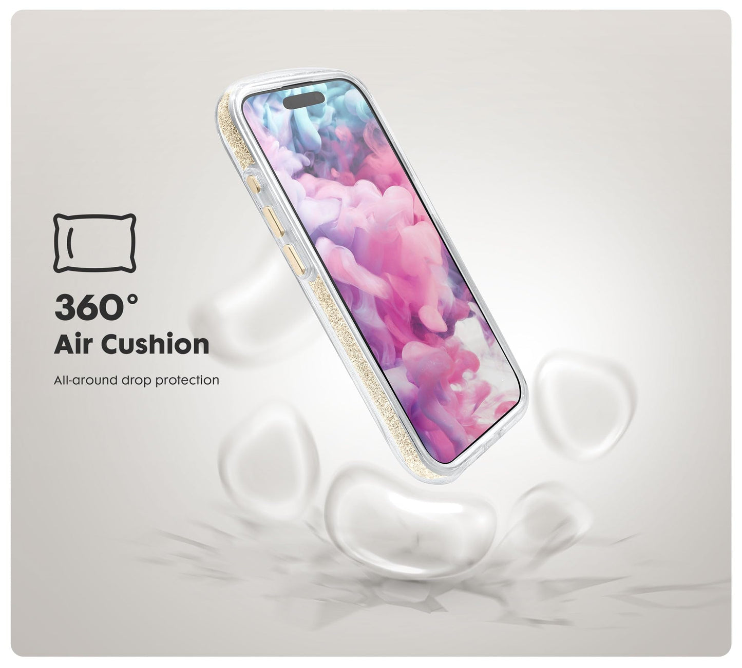 LAUT - AERO Sparkle case Compatible with iPhone 16 - Crystal Pink