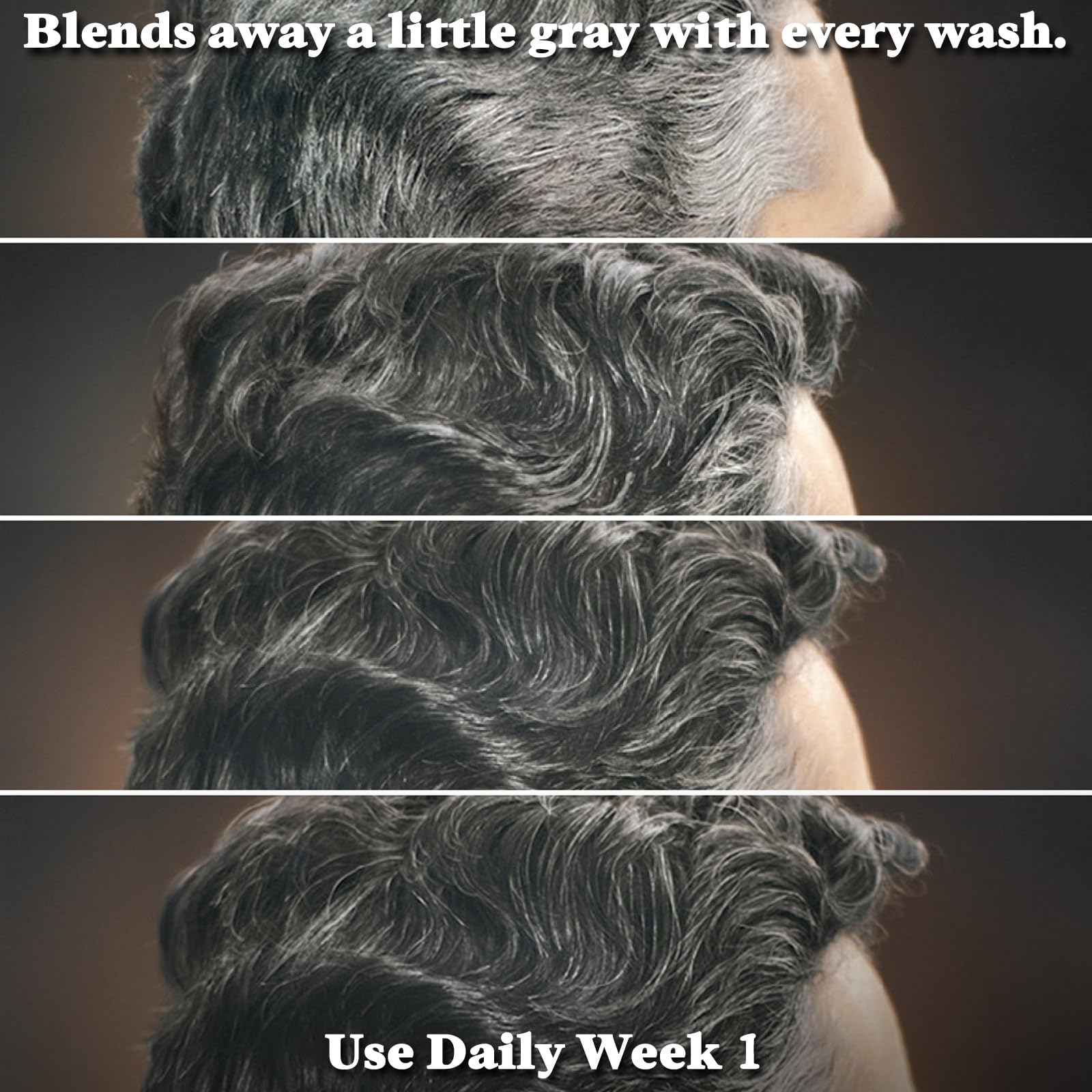 Just for Men Control GX Grey Reducing 2-in-1 Shampoo and Conditioner, Gradual Color with Keratin for Stronger Thicker and Healthier Looking, 4 Fl Oz - Pack of 3