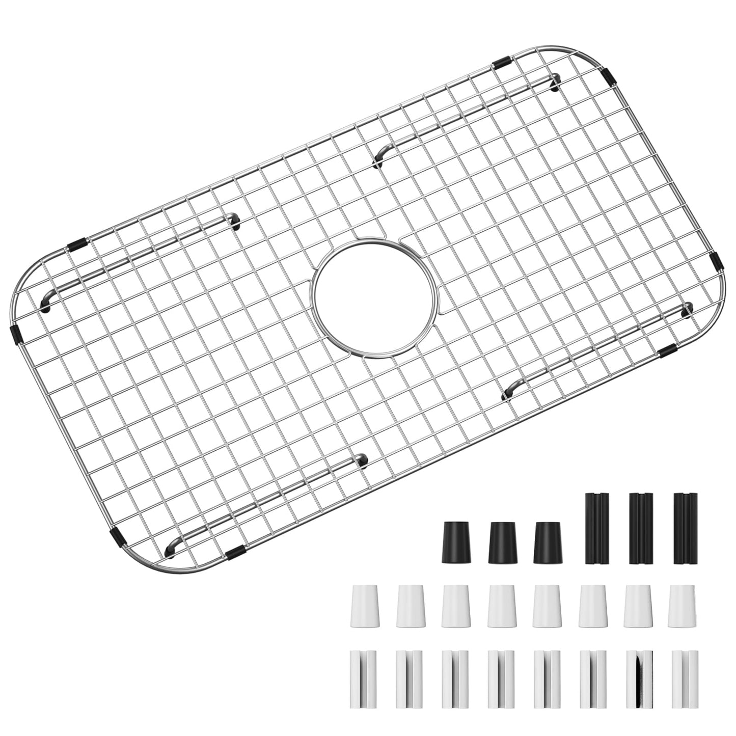 Sink Bottom Grid 27-1/2" x 14-1/4", Centered Drain with Corner Radius 3-1/2", stainless steel sink grid for sink protectors for kitchen sink