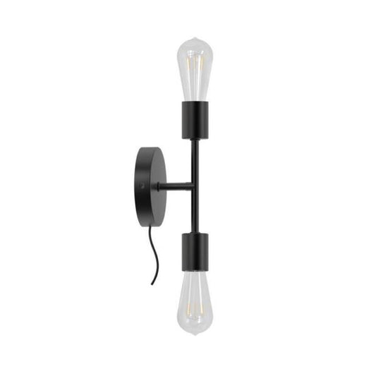Hampton Bay Stockport 2-Light Matte Black Wall Sconce
