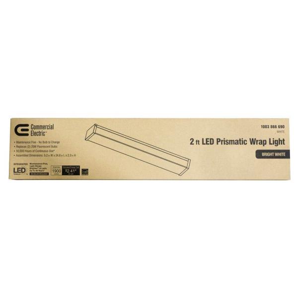 READ Commercial Electric 2' 120-Volt 1900 Lumens Integrated LED Wraparound Light